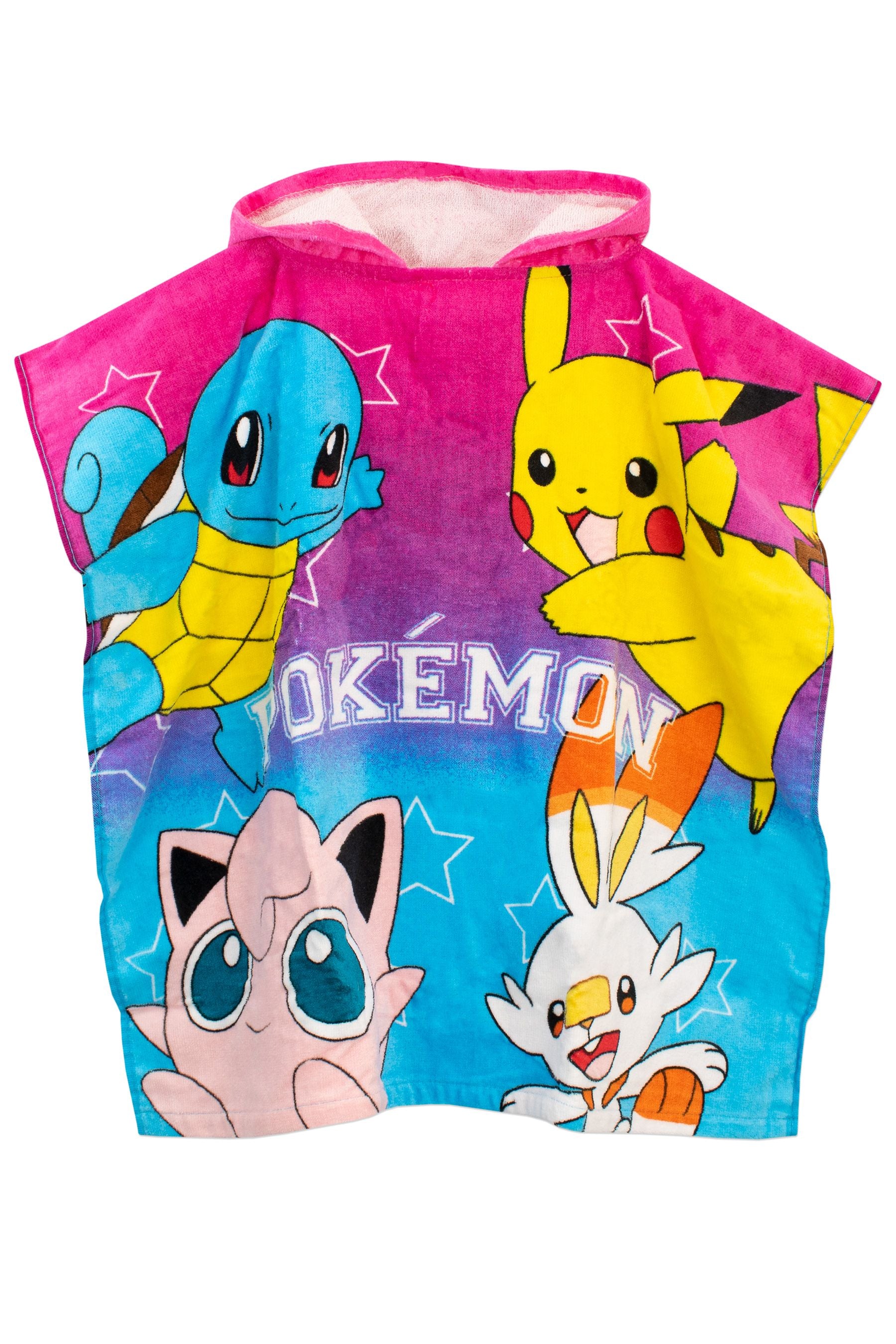 Character Blue Pokemon License Kids Printed Poncho