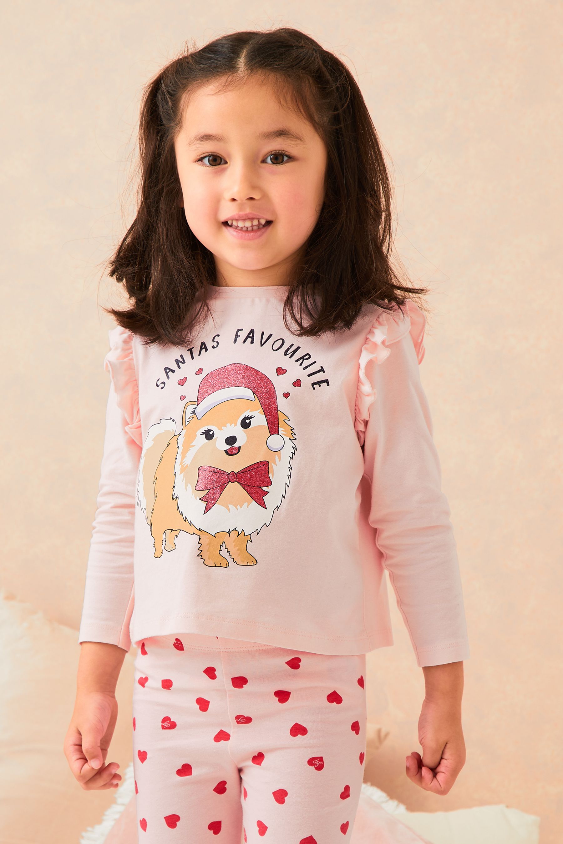 Pink Lipsy Mini Jersey Christmas Pyjamas