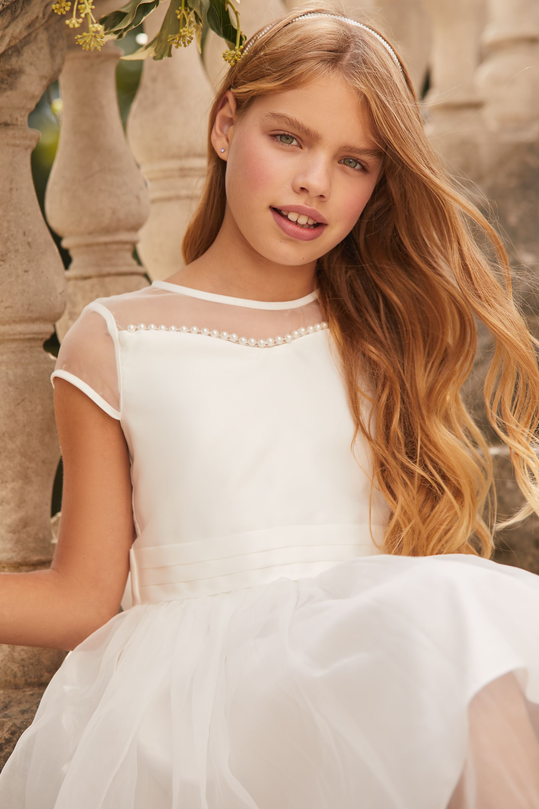 Ivory Lipsy Pearl Trim Occasion Dress