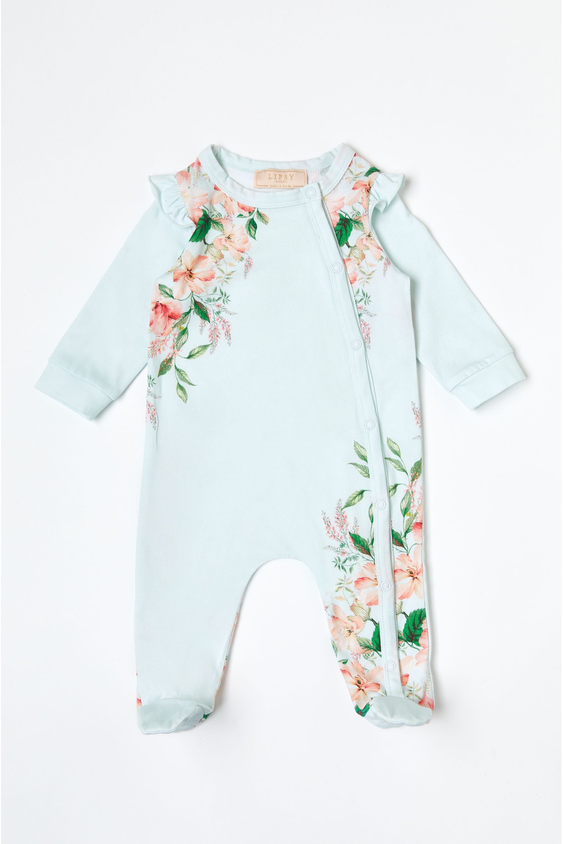 Blue Lipsy Floral Baby Sleepsuit