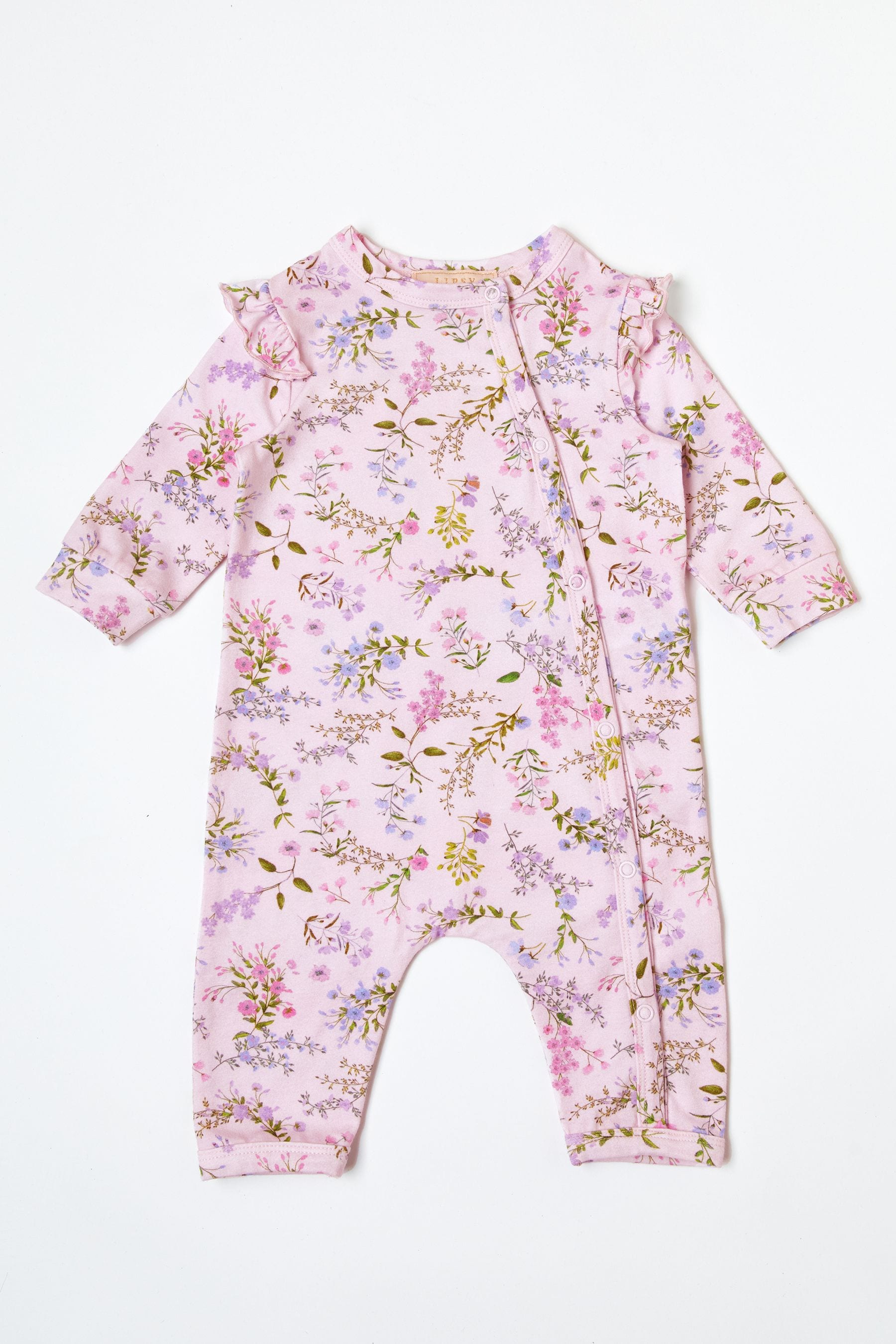 Pink Lipsy Floral Baby Sleepsuit