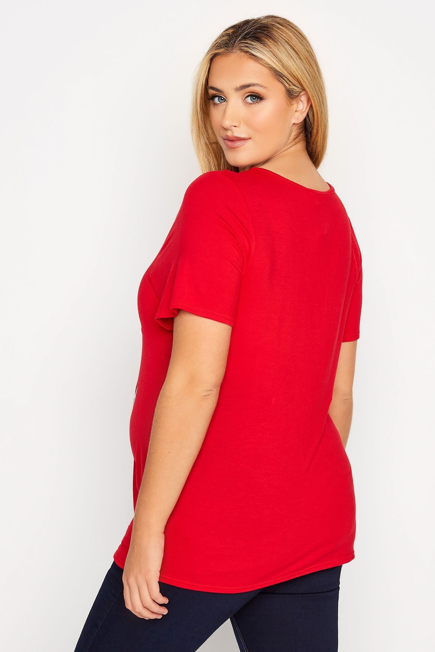 Red Bump It Up Maternity Santa Baby Top