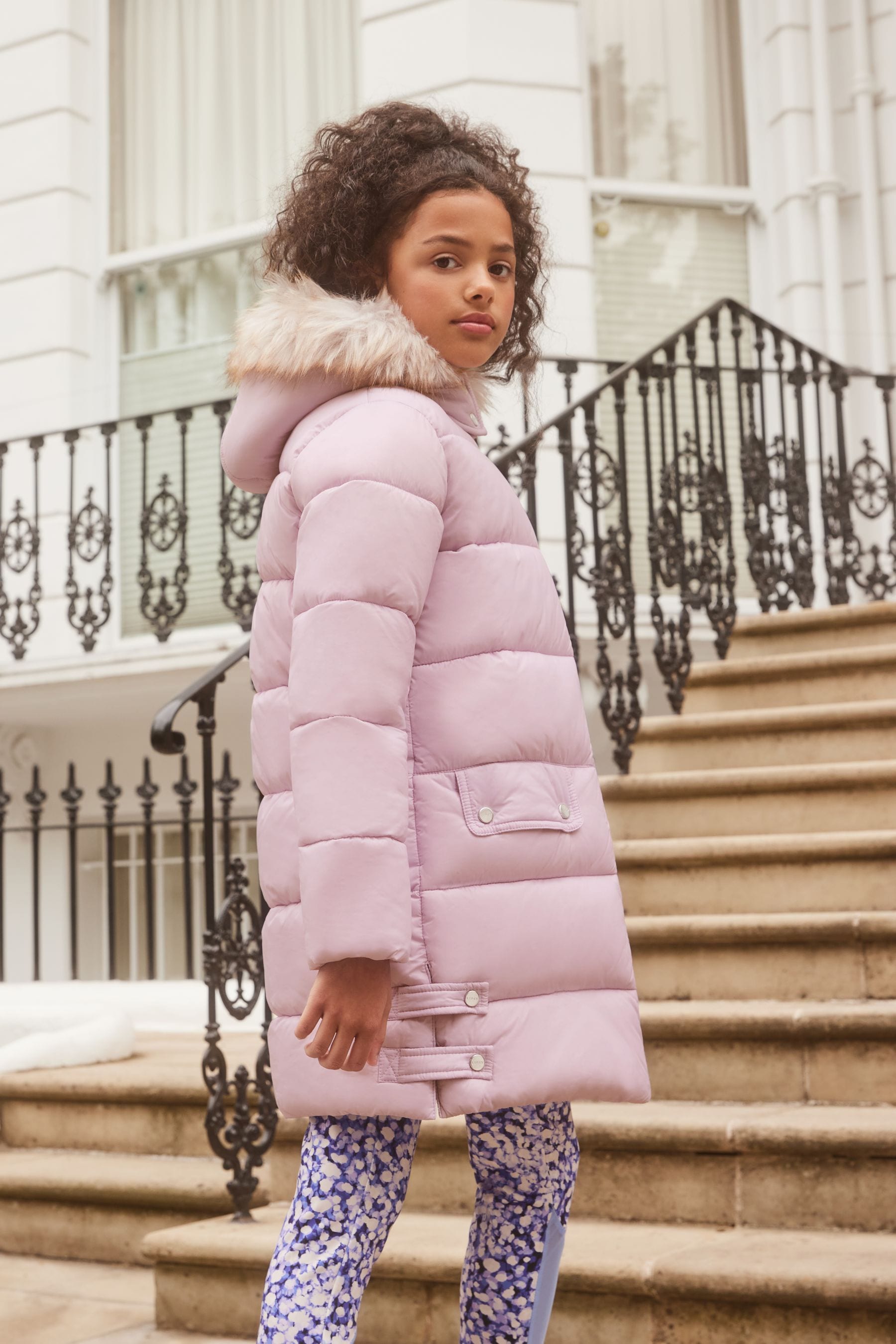 Lilac Lipsy Longline Duvet School Coat