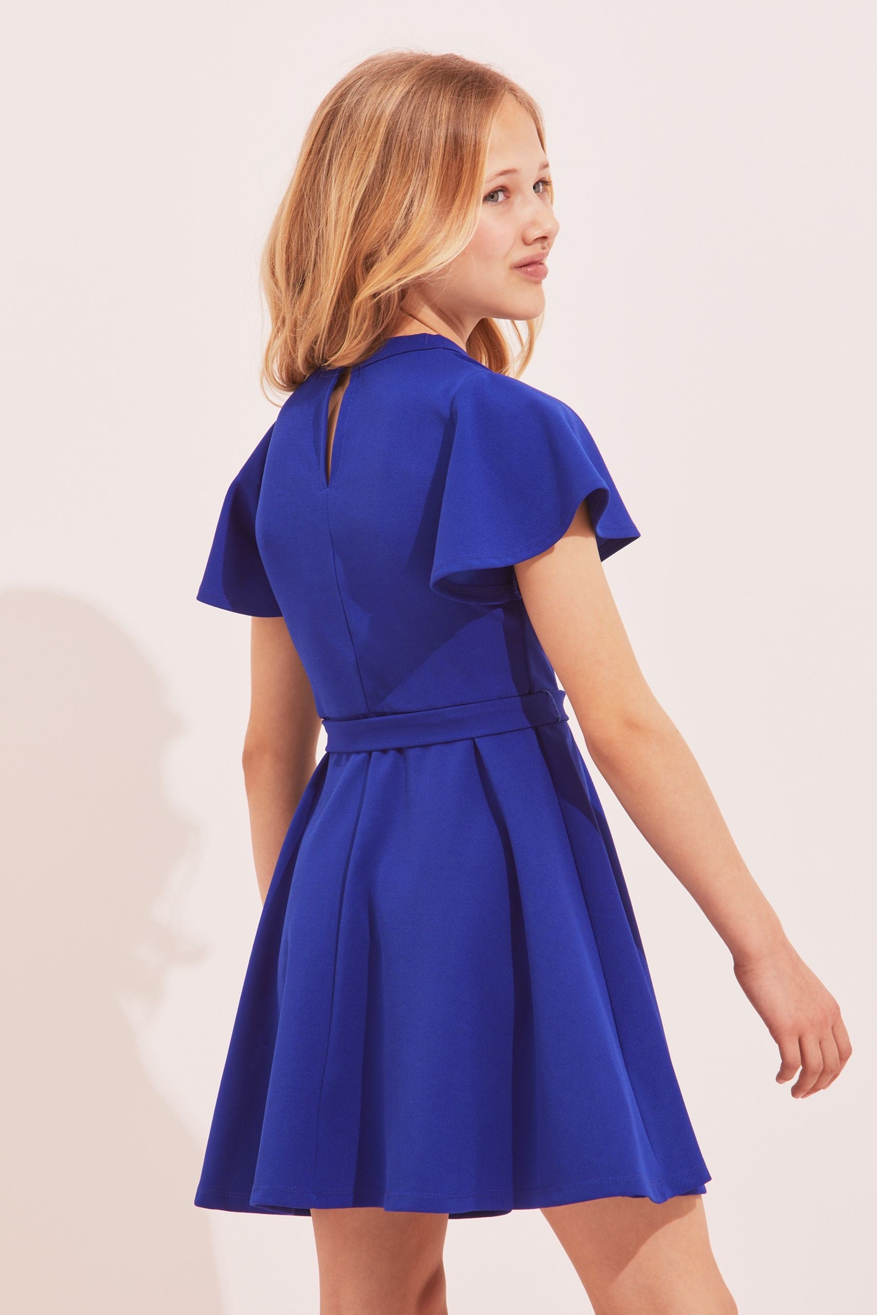 Blue Lipsy Angel Sleeve Dress