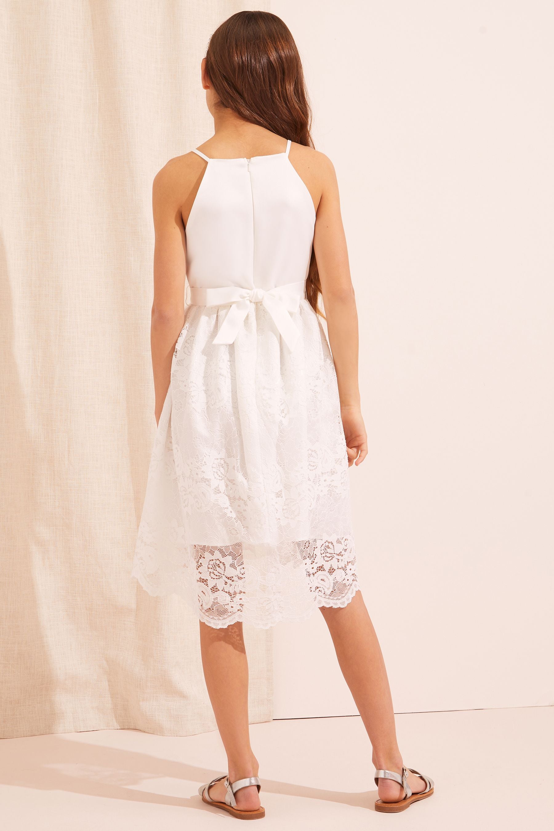 Ivory Lipsy Lace Skirt Occasion Dress