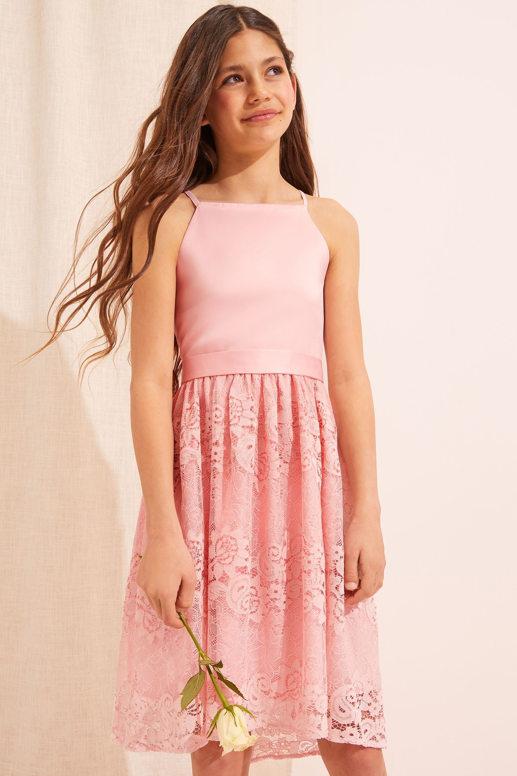 Pink Lipsy Lace Skirt Occasion Dress