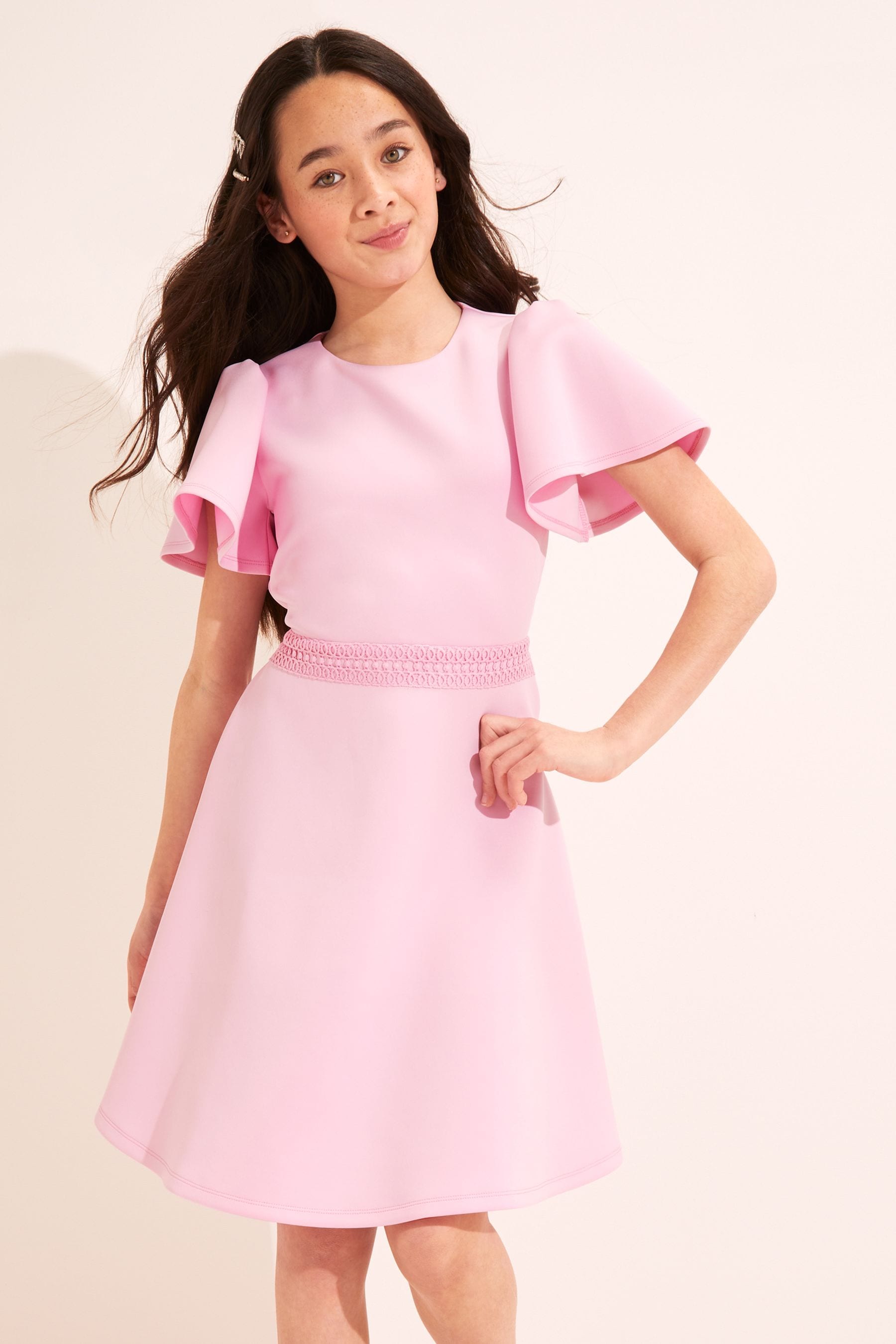 Pink Lipsy Waist Trim Scuba Dress