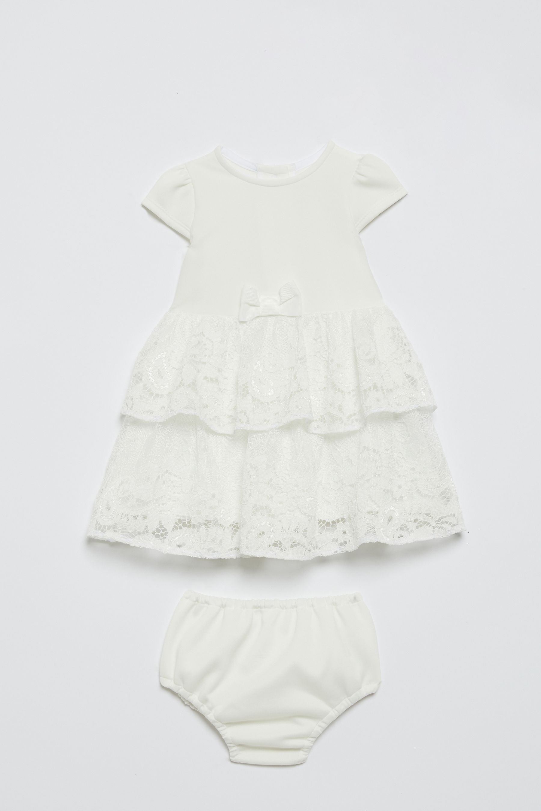 White Lipsy Baby Lace Tutu Dress With Headband