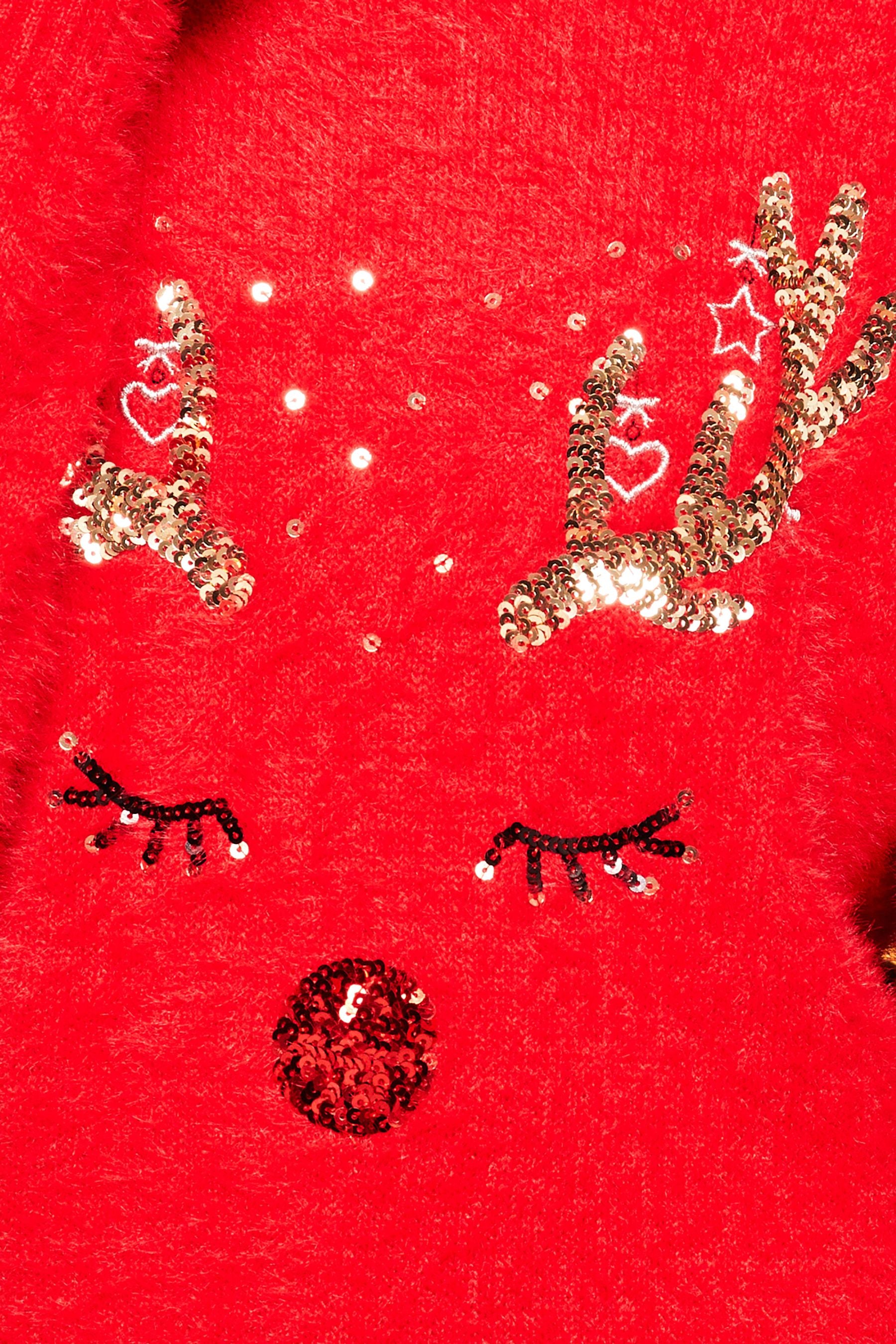 Red Reindeer Lipsy Knitted Christmas Jumper