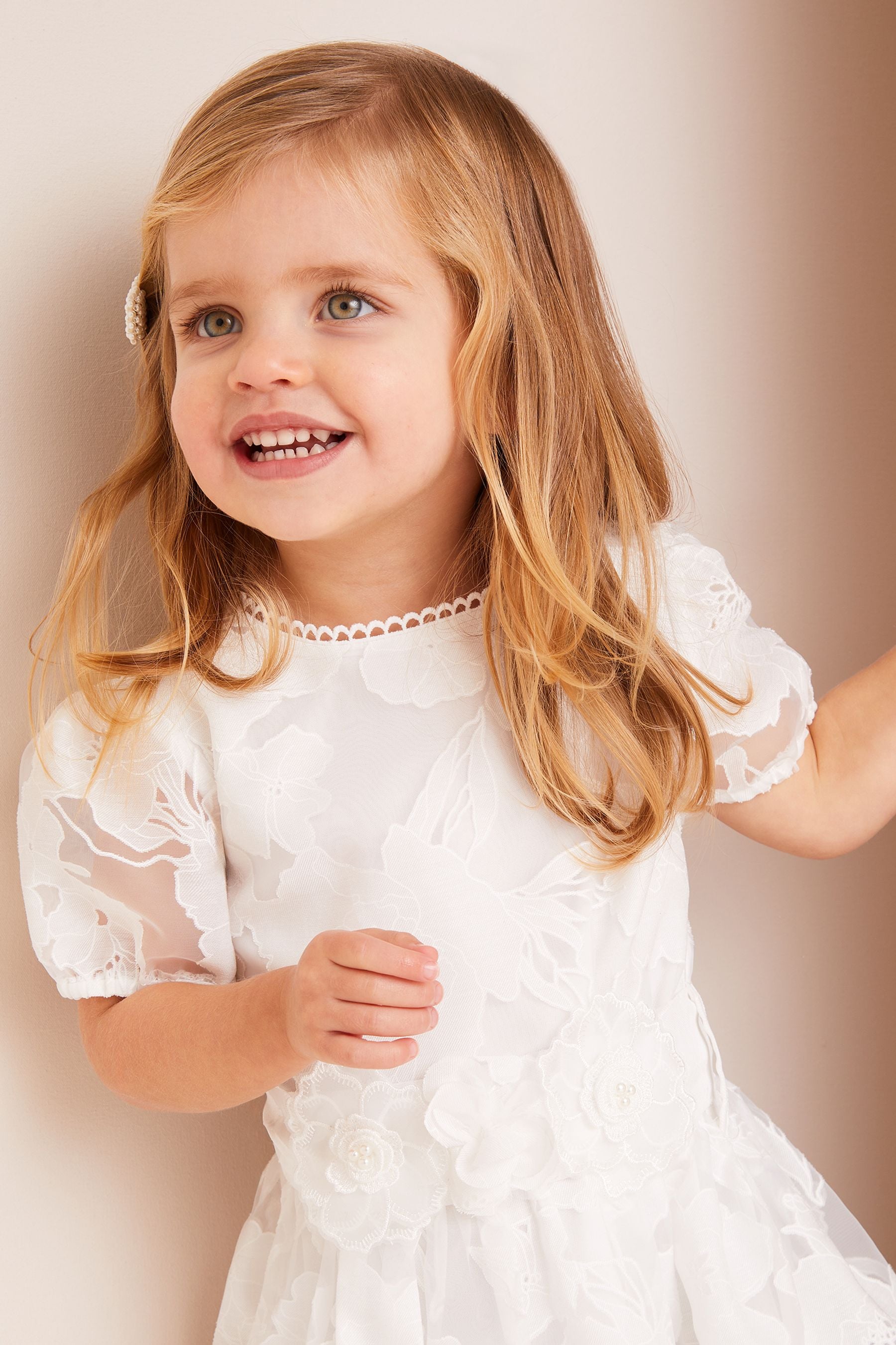 White Lipsy Baby Organza Corsage Occasion Dress (0mths-2yrs)