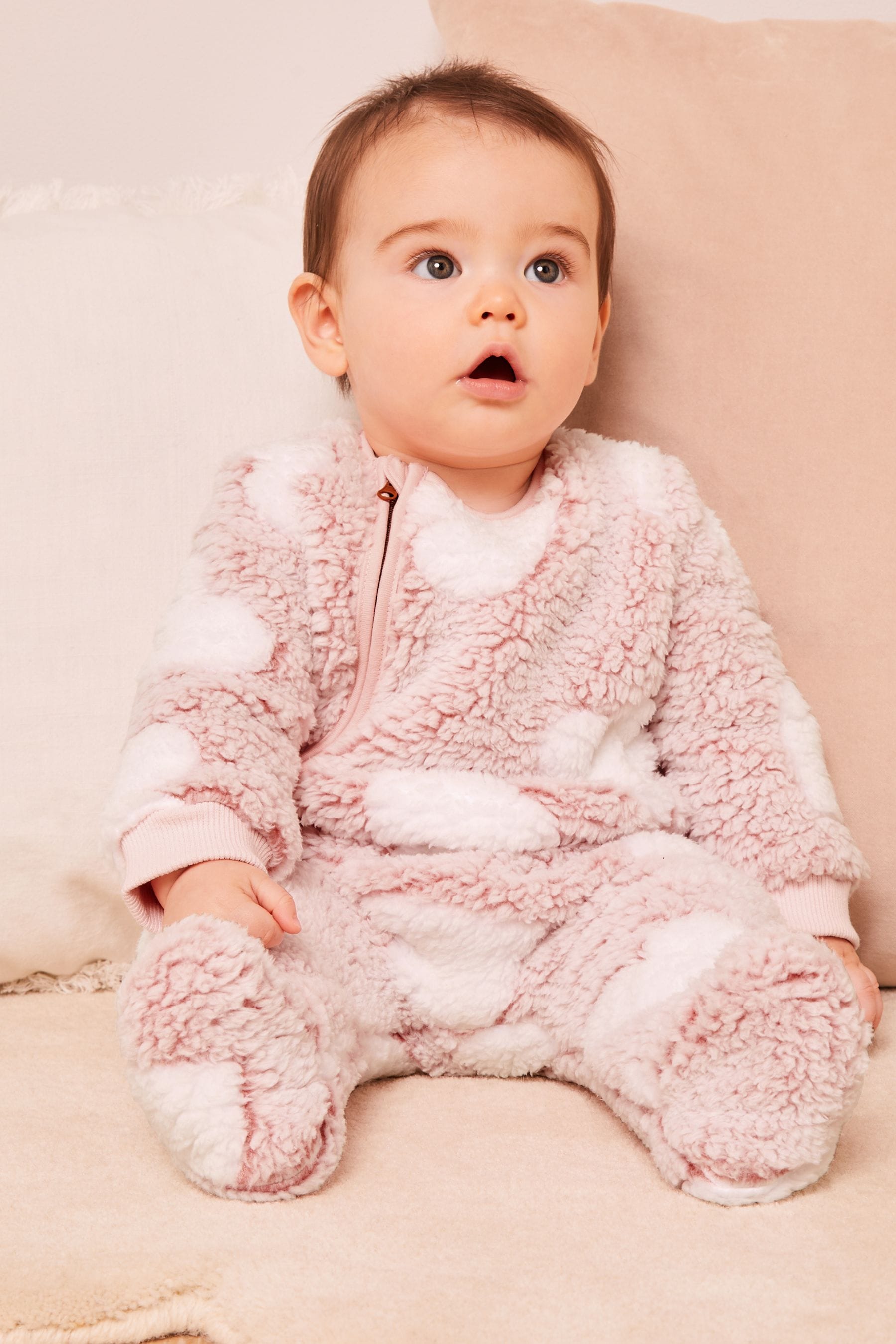 Pink Lipsy Fleece Cosy Sleepsuit