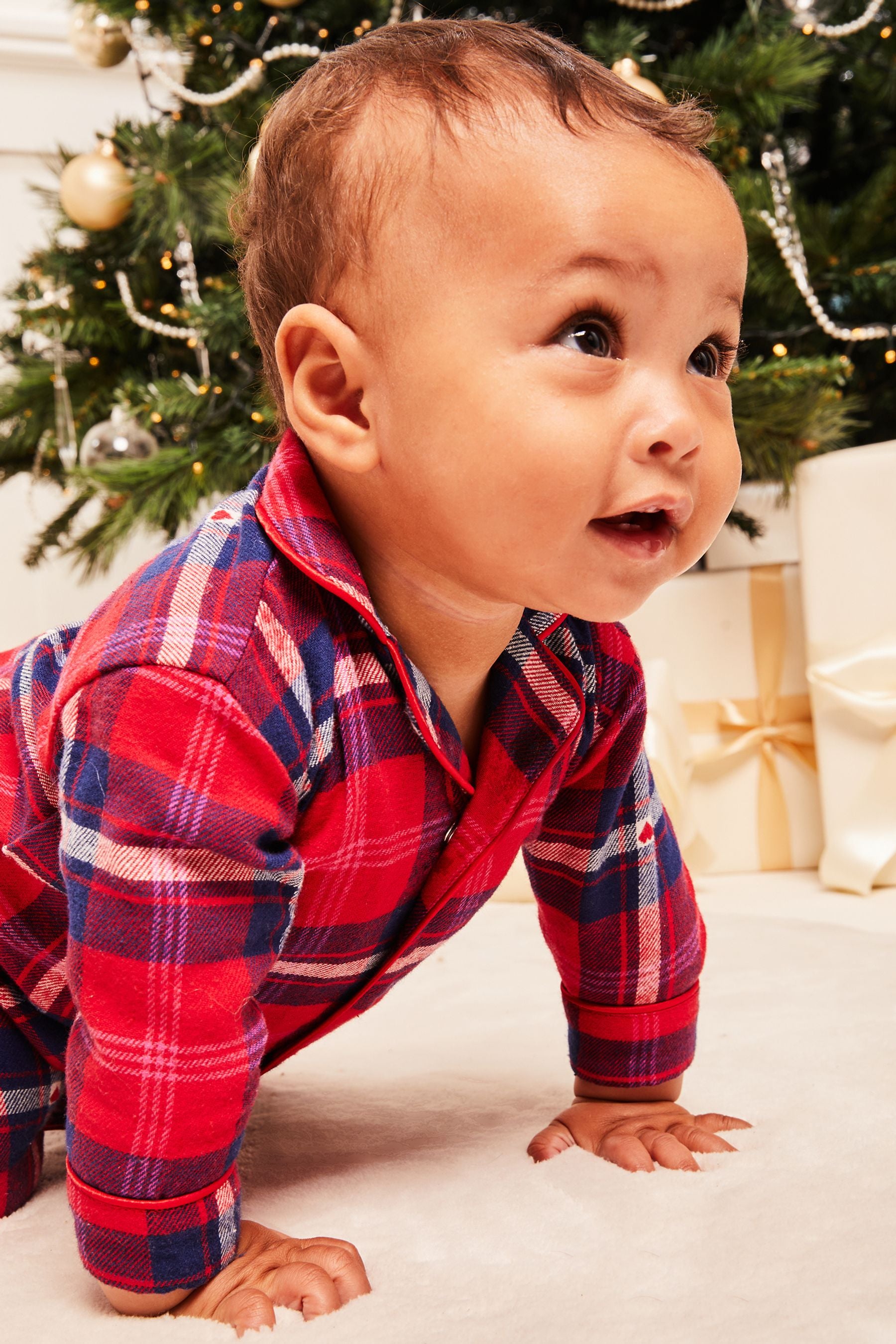 Red Lipsy Red Check Woven Cotton Romper