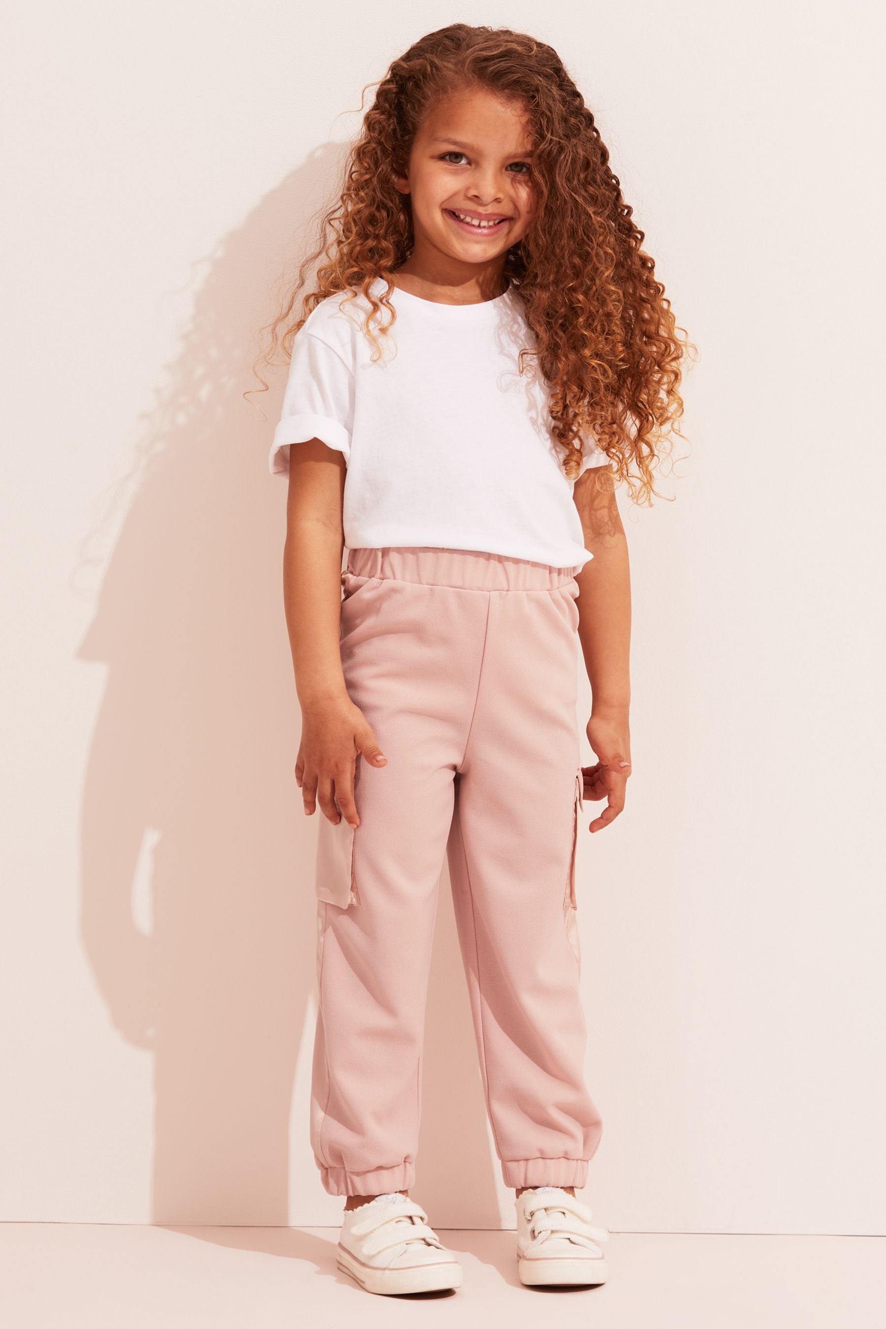 Pink Lipsy Mini Cargo Satin Trim Cuffed Trousers