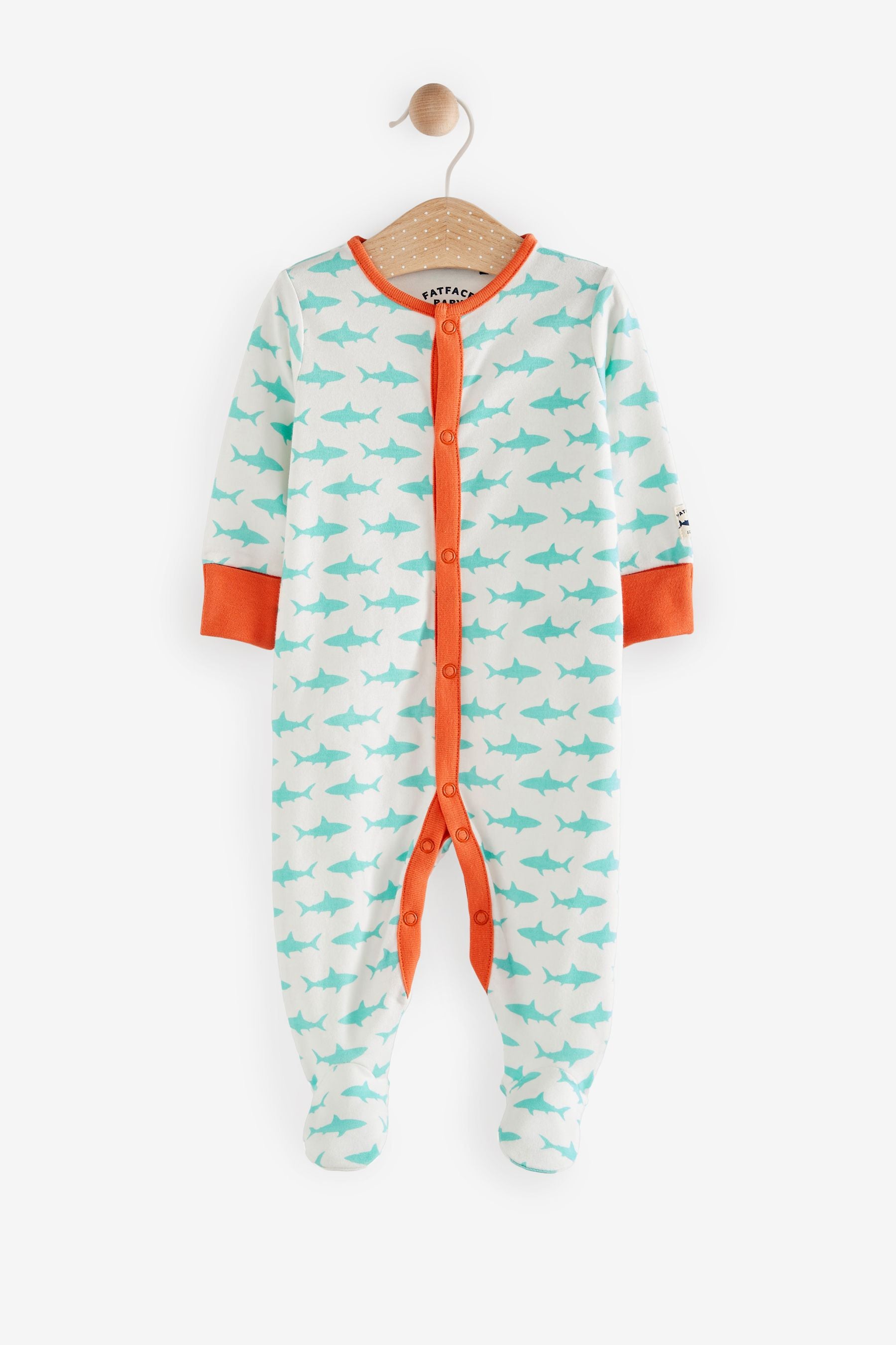 FatFace Baby Crew Printed Sleepsuits 3 Pack