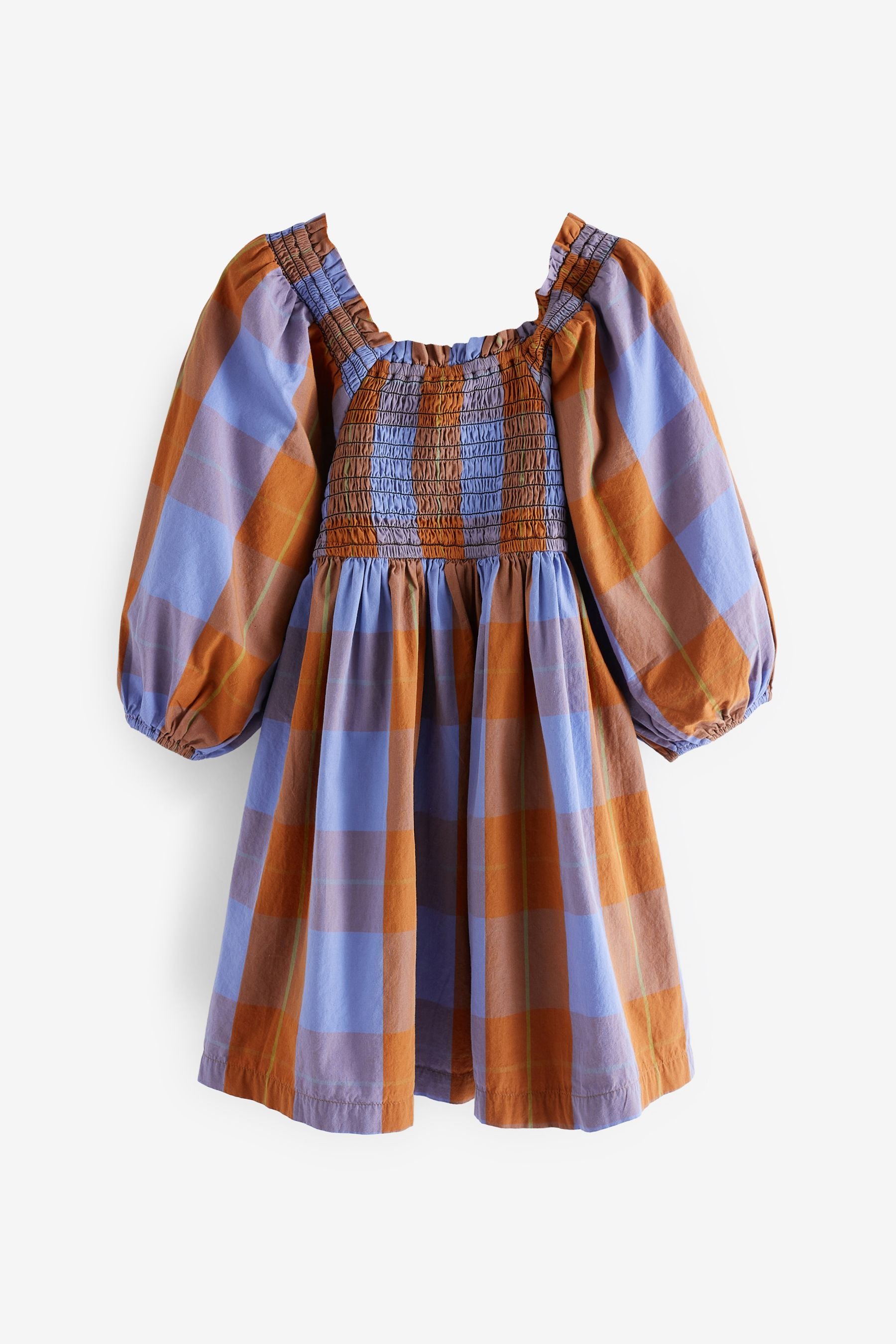 Purple Puff Sleeve Smock Dress (3-16yrs)