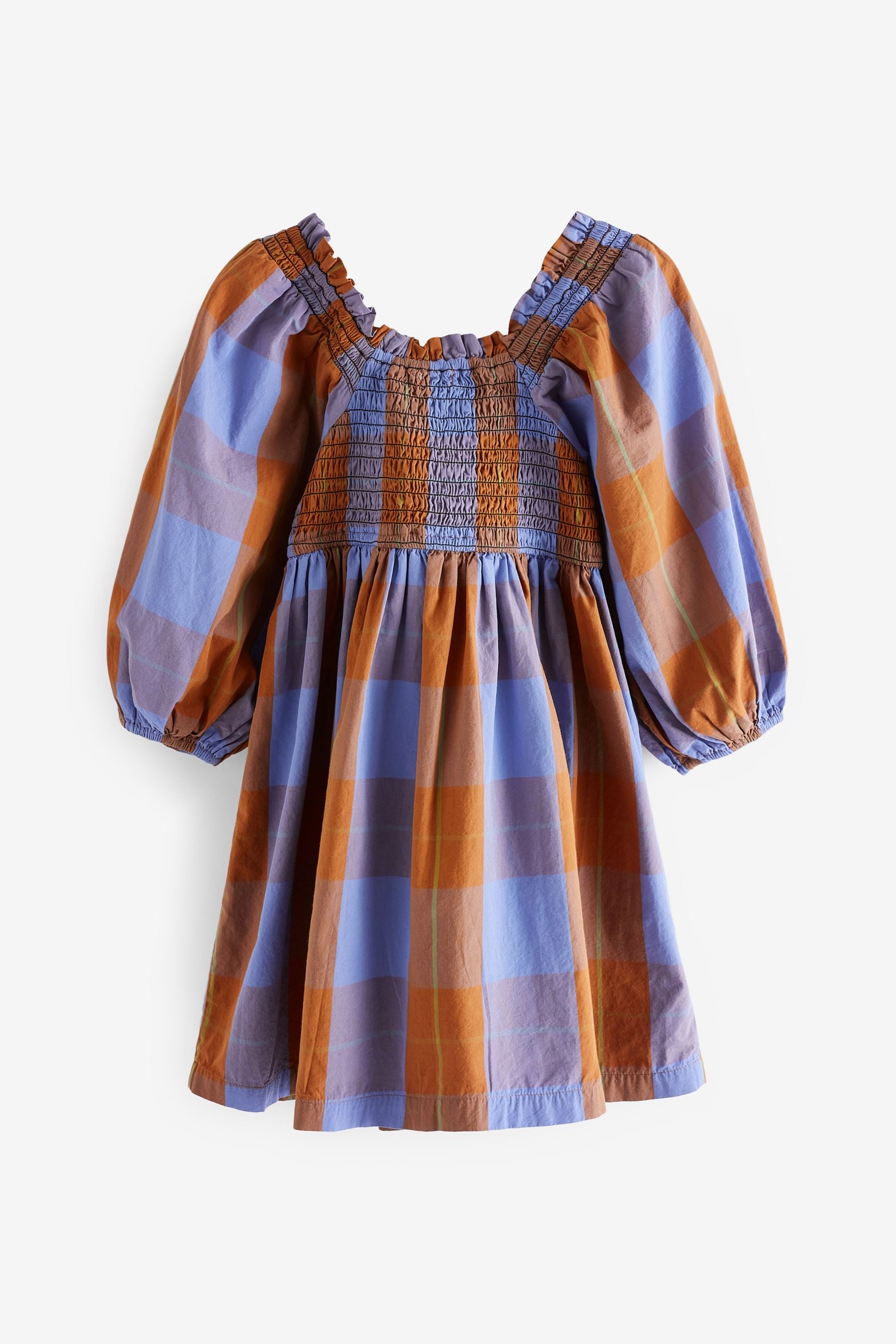 Purple Puff Sleeve Smock Dress (3-16yrs)