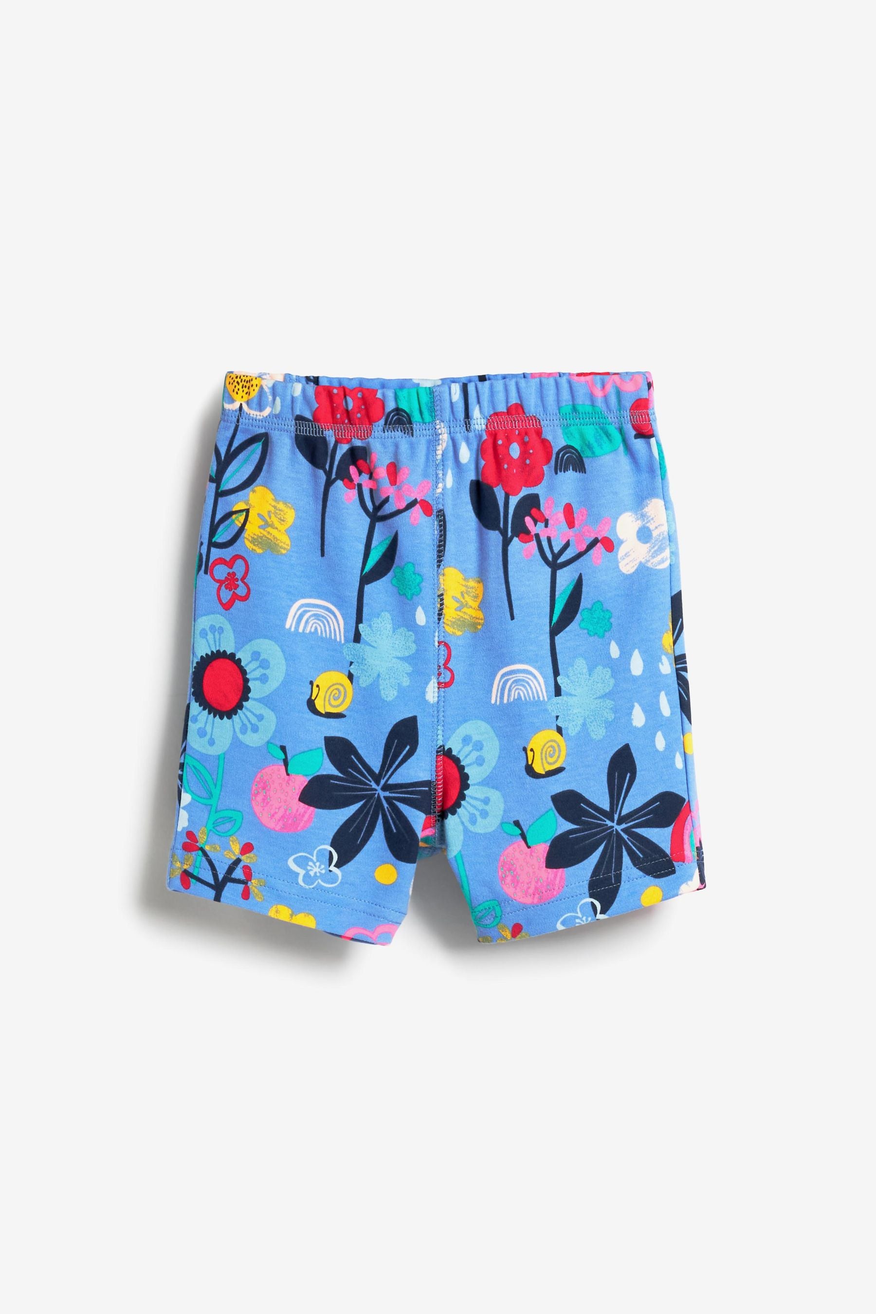 Bright Blue/Pink 3 Pack Floral Short Pyjamas (9mths-8yrs)