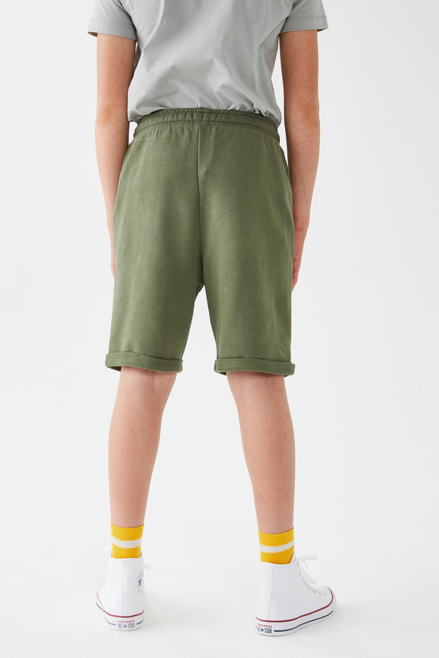 Khaki Green Benetton Logo Shorts