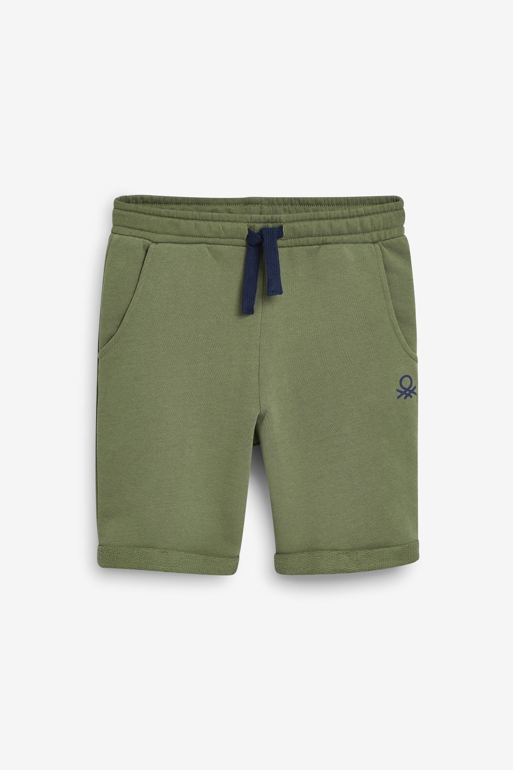 Khaki Green Benetton Logo Shorts