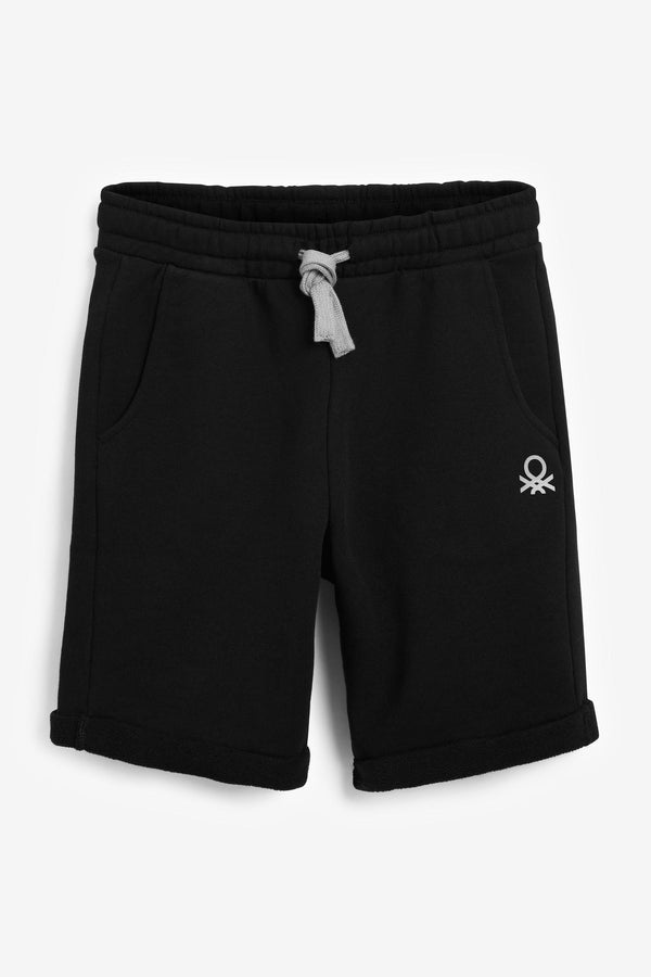 Black Benetton Logo Shorts