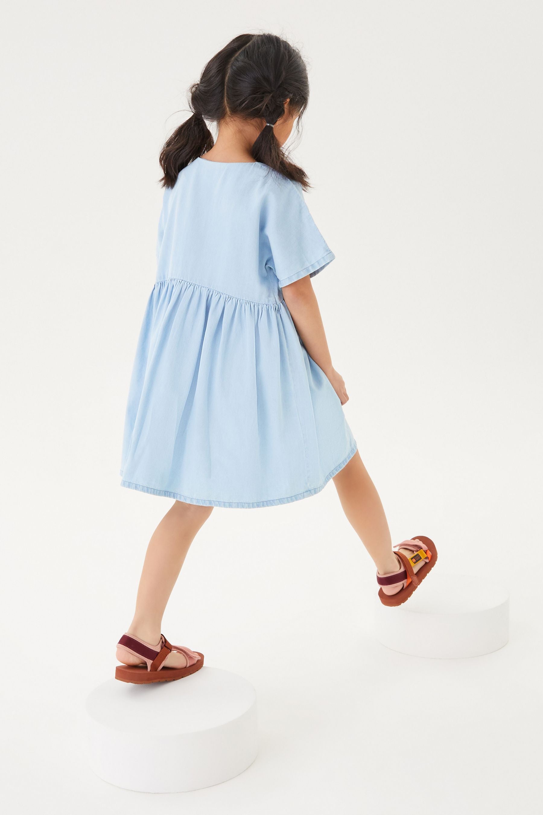 Pale Blue Denim Relaxed Dress (3-16yrs)