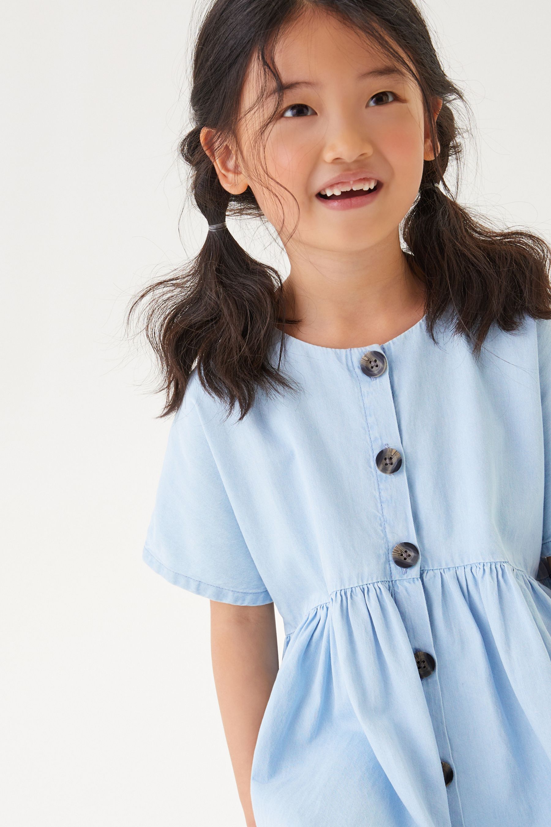 Pale Blue Denim Relaxed Dress (3-16yrs)