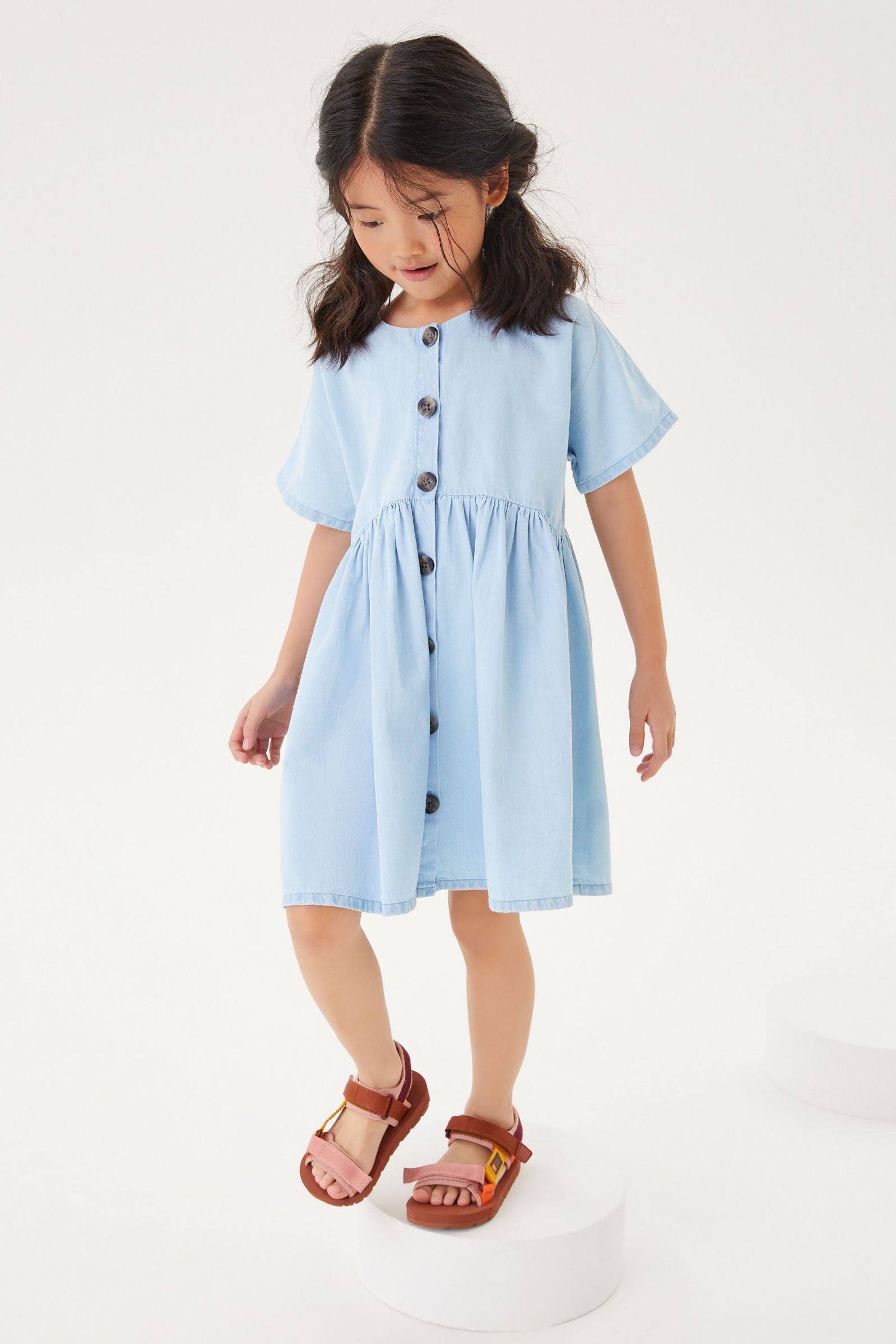 Pale Blue Denim Relaxed Dress (3-16yrs)