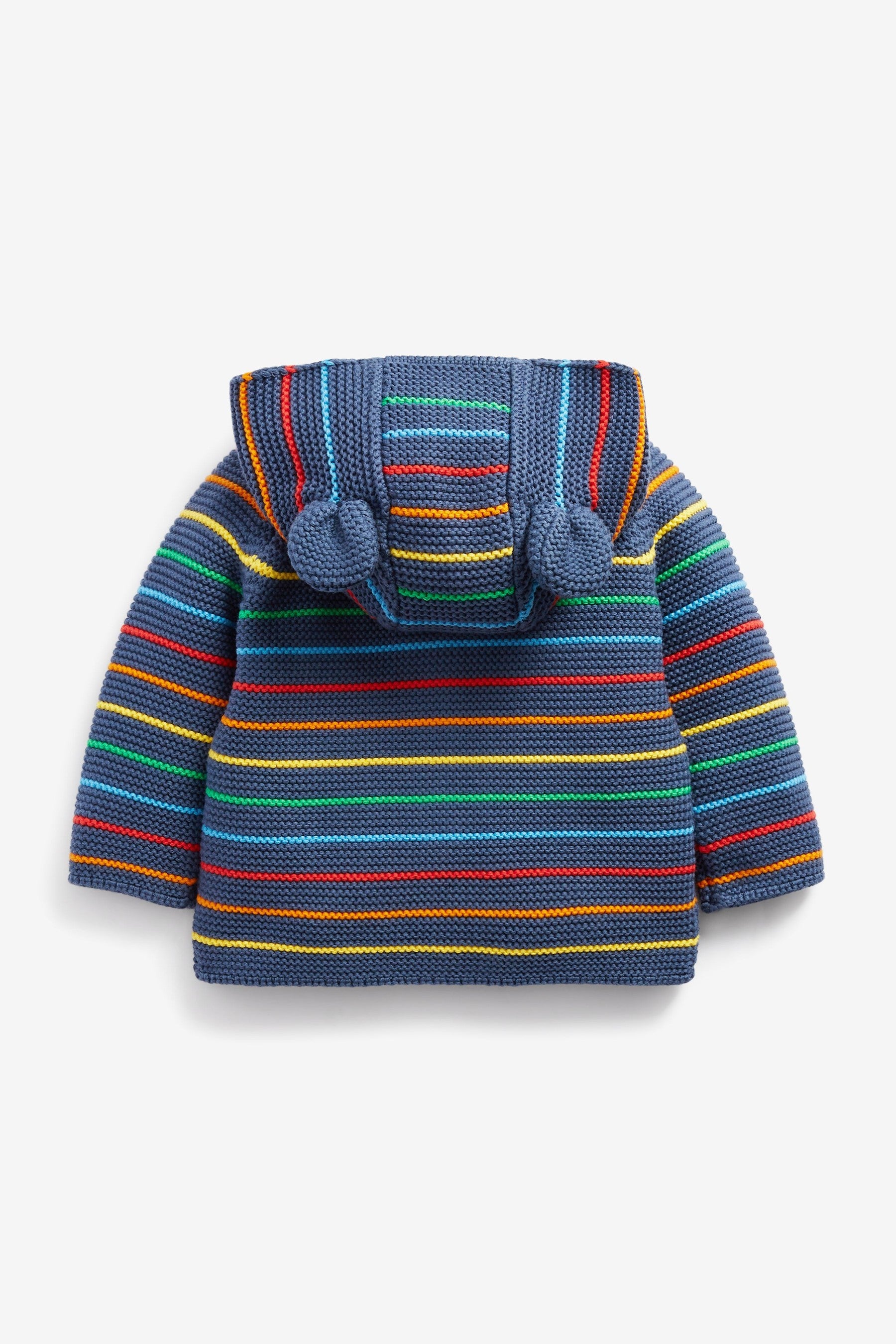 Blue Cotton Rainbow Stripe Baby Cardigan (0mths-2yrs)