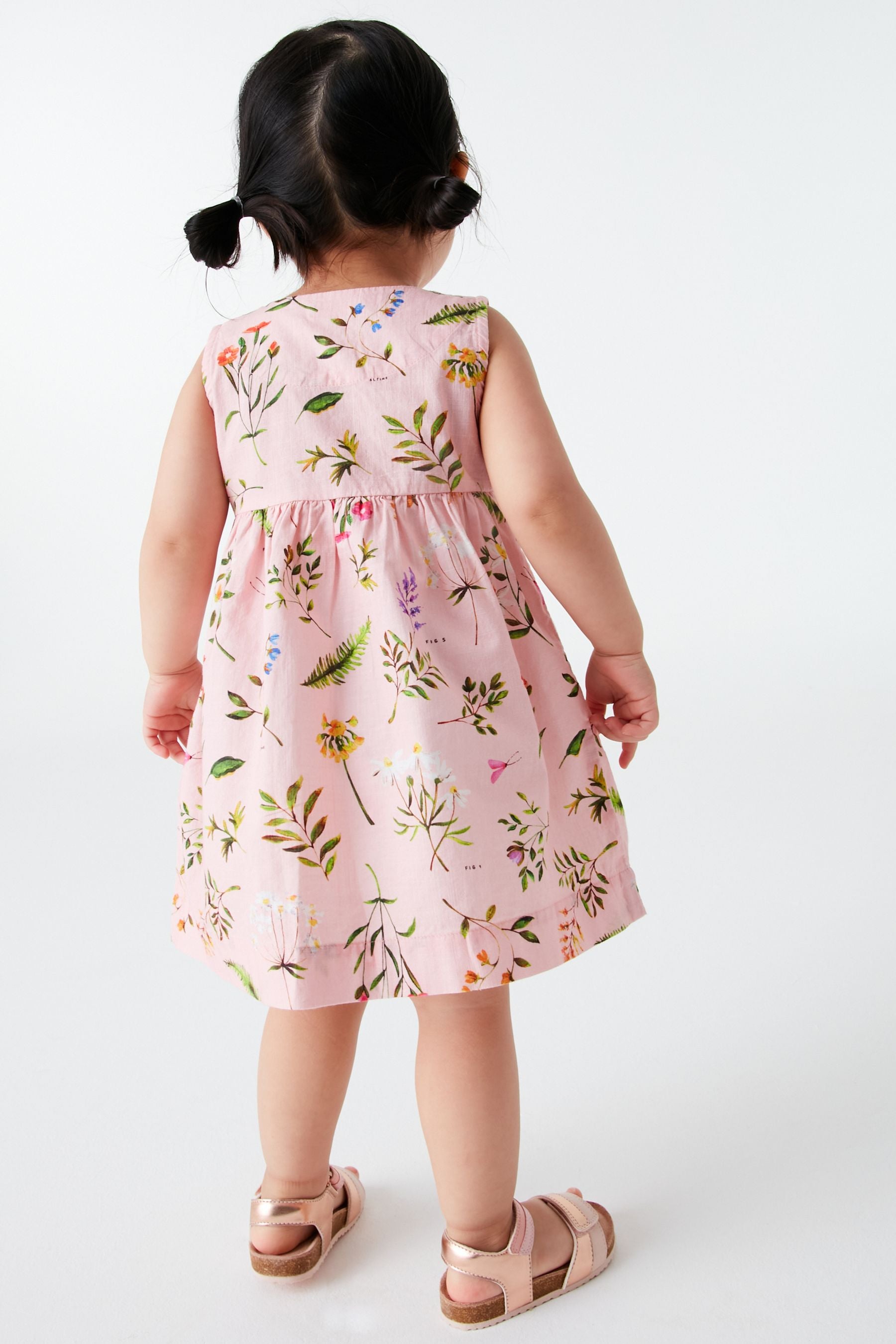 Pink Floral Cotton Sleeveless Dress (3mths-8yrs)