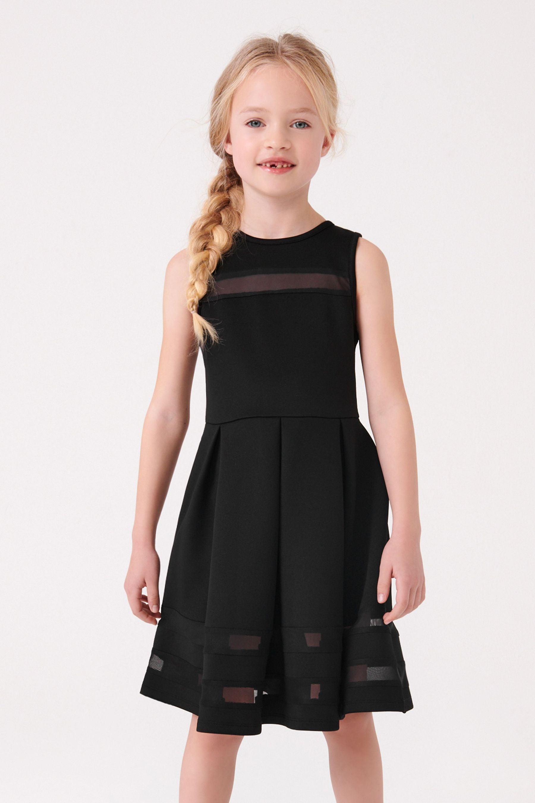 Black Scuba Occasion Dress (3-16yrs)