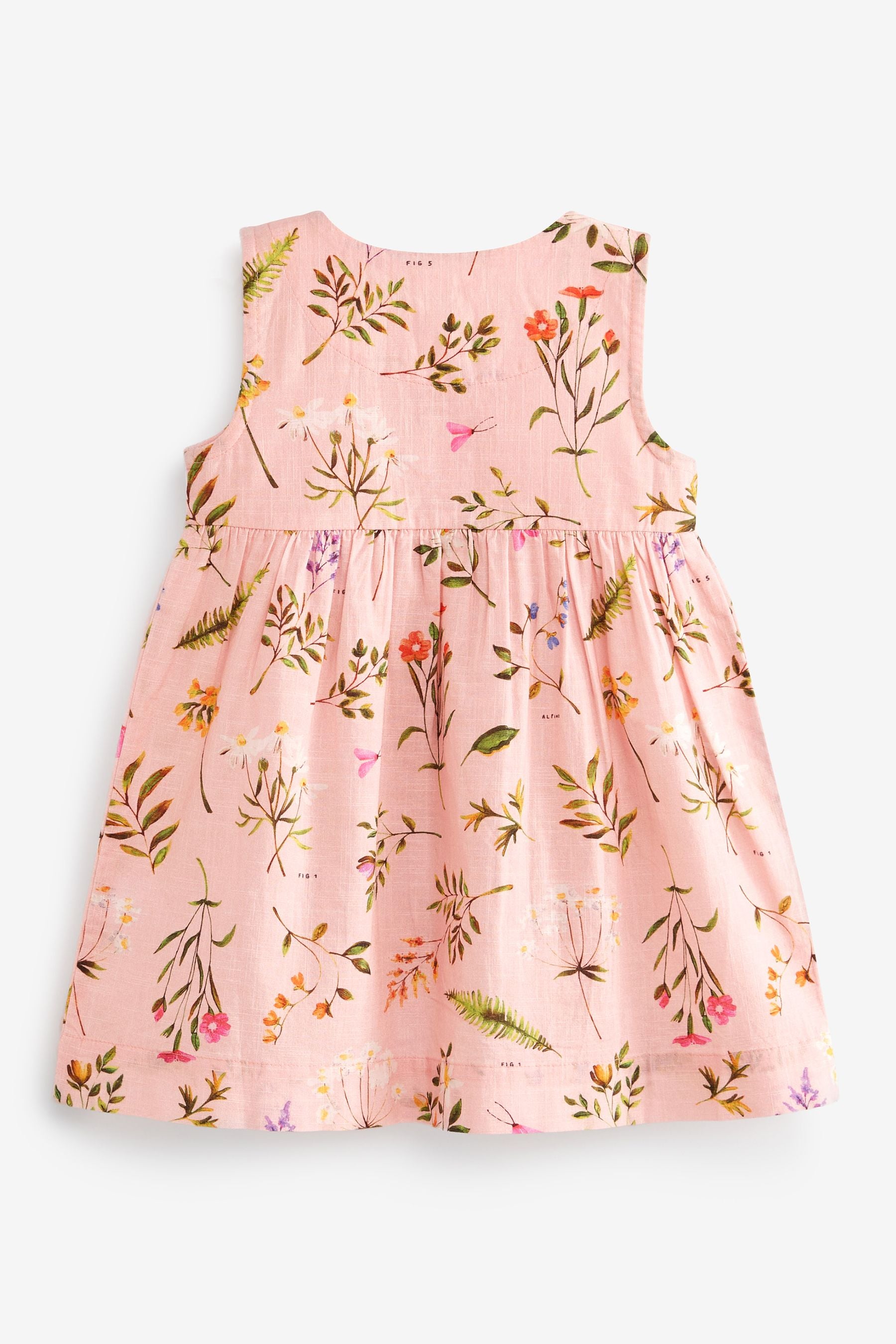 Pink Floral Cotton Sleeveless Dress (3mths-8yrs)