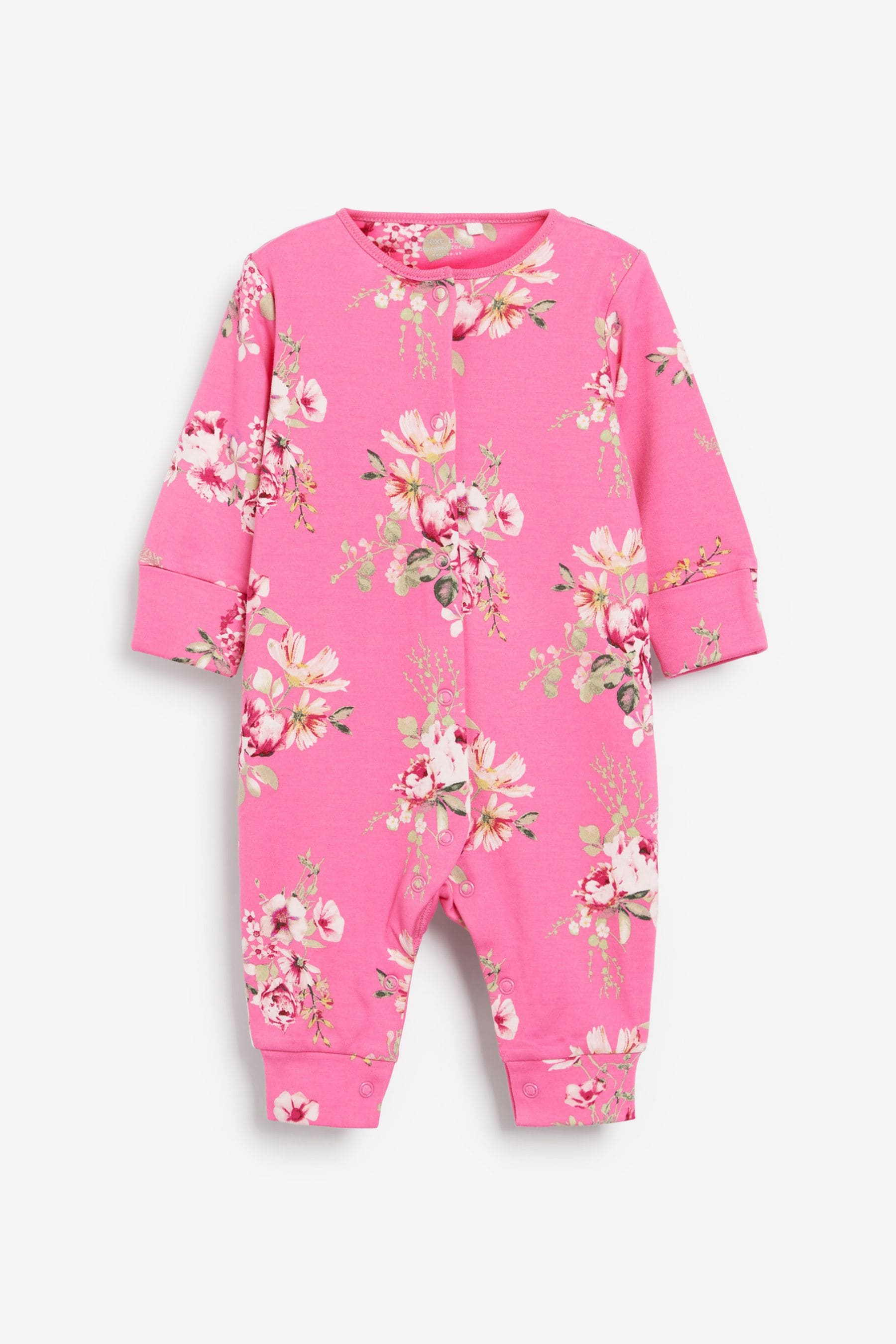 Bright Floral Footless Baby 5 Pack Printed Footless Sleepsuits (0mths-3yrs)