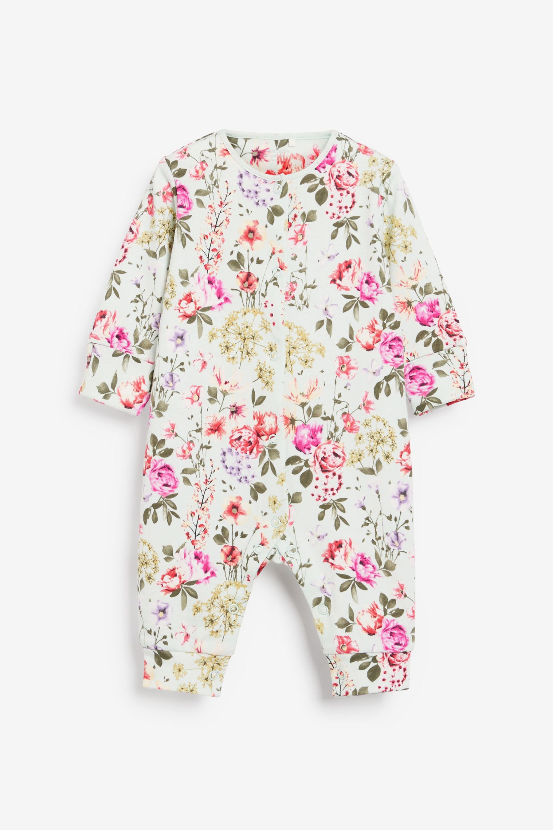 Bright Floral Footless Baby 5 Pack Printed Footless Sleepsuits (0mths-3yrs)