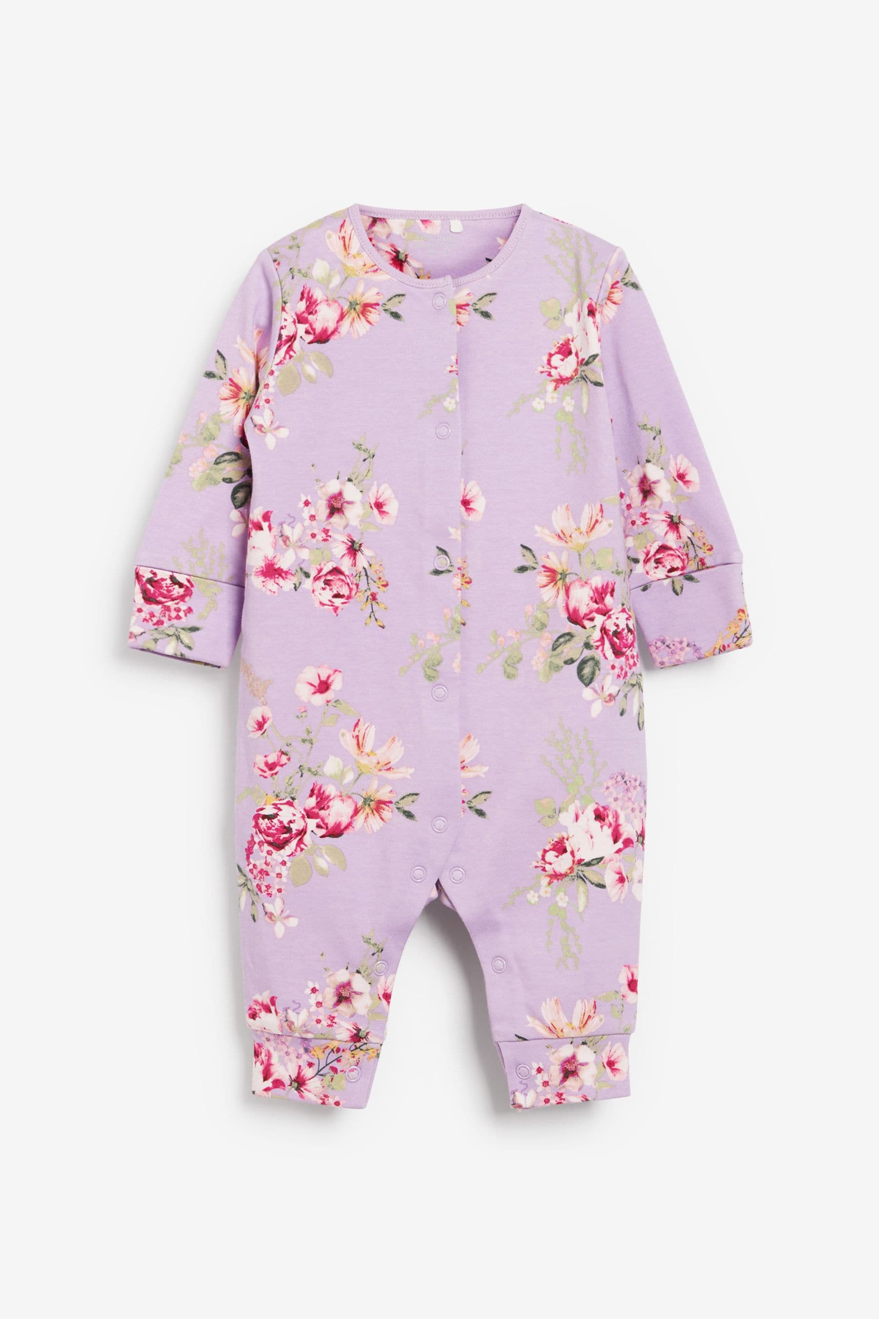 Bright Floral Footless Baby 5 Pack Printed Footless Sleepsuits (0mths-3yrs)