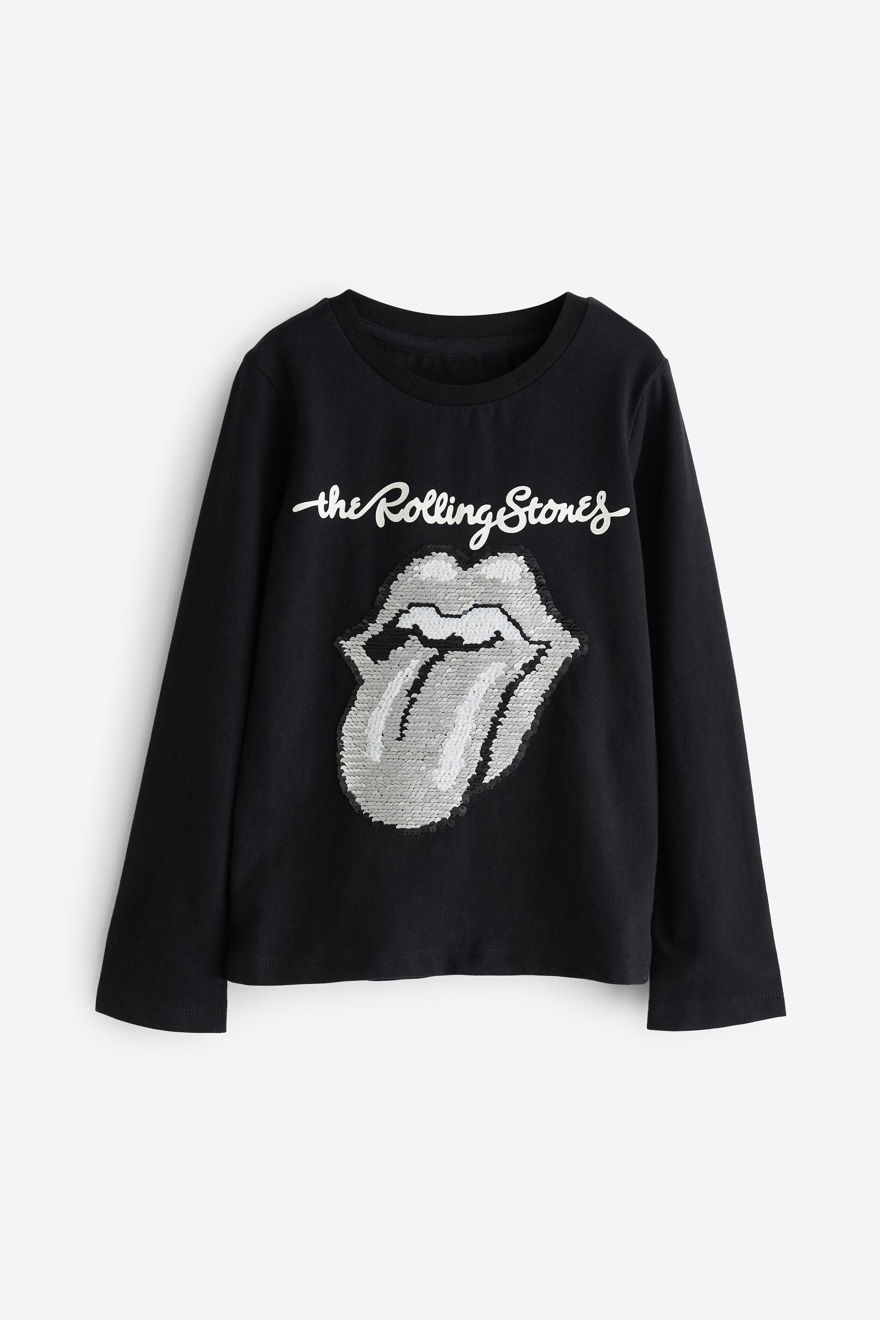 Black/Gold Rolling Stones Flippy Sequin Long Sleeved Top (3-16yrs)