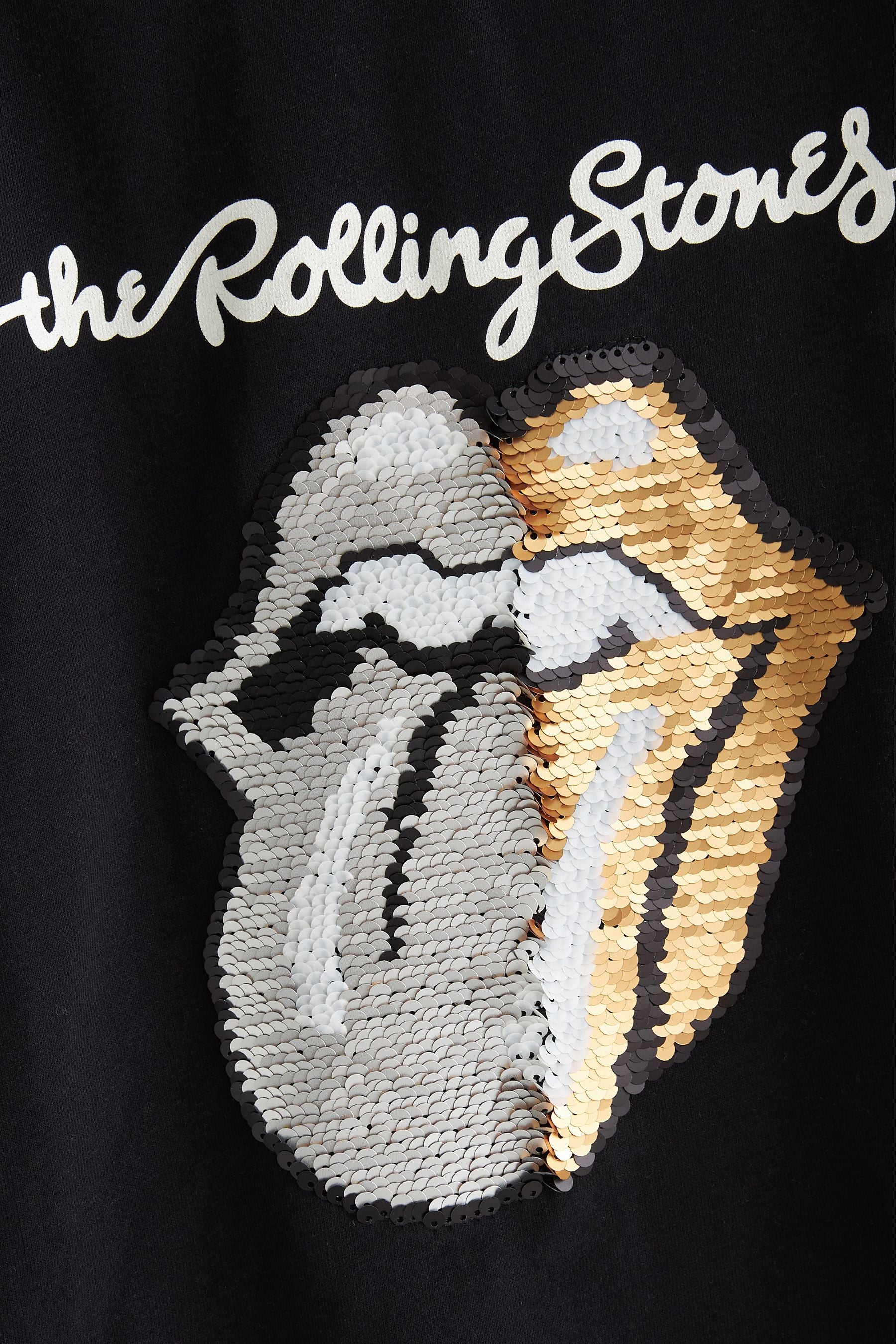 Black/Gold Rolling Stones Flippy Sequin Long Sleeved Top (3-16yrs)