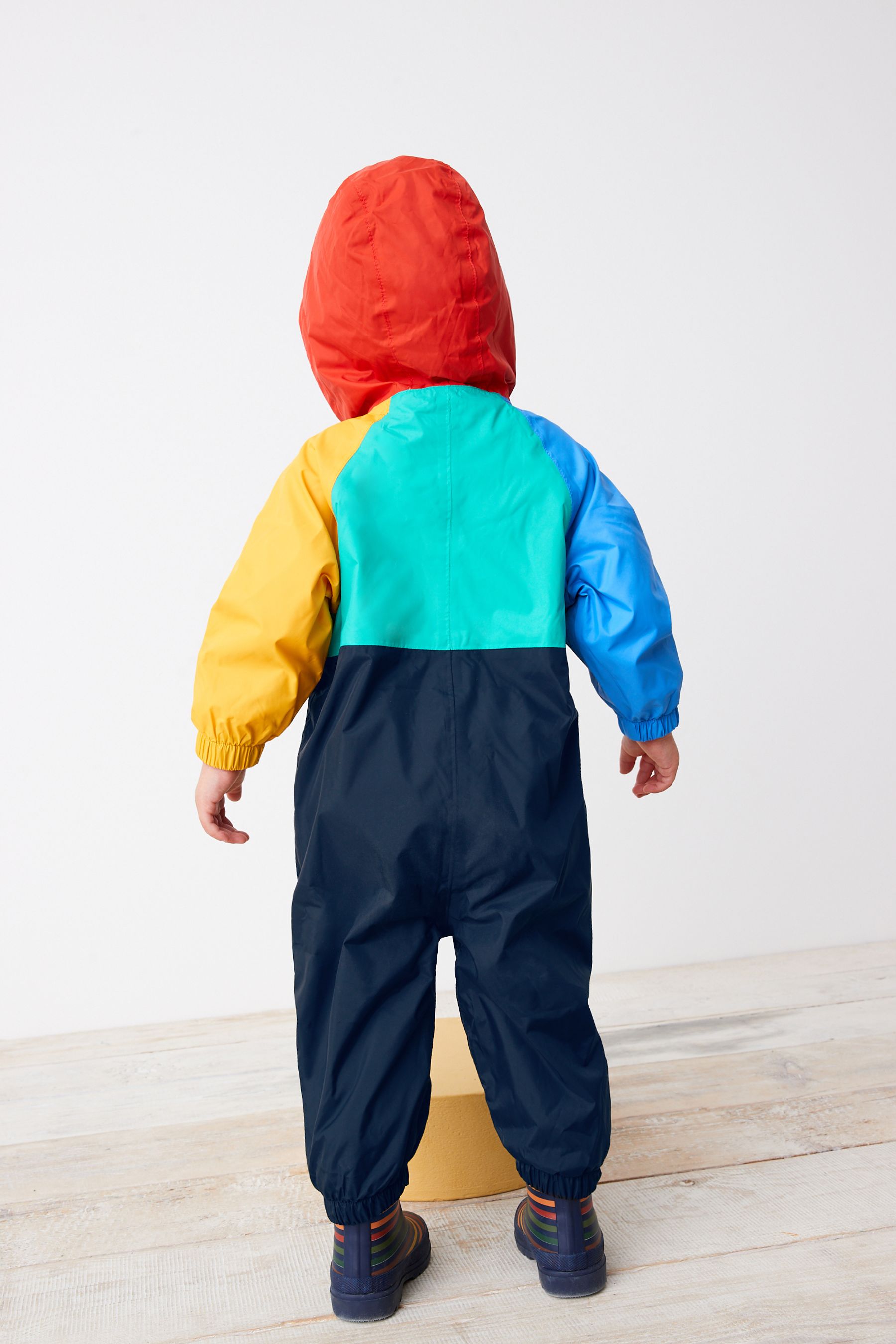 Multi Colourblock Waterproof Fleece Lined Puddlesuit (3mths-7yrs)