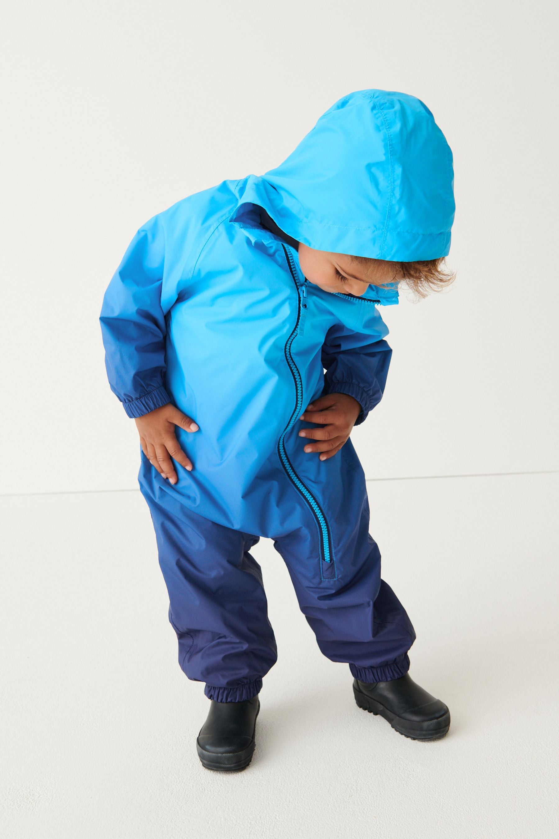 Blue Dip Dye Waterproof Fleece Lined Puddlesuit (3mths-7yrs)