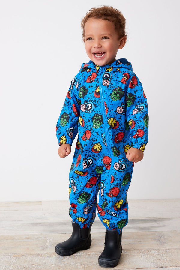 Marvel Cobalt Blue Waterproof Fleece Lined Puddlesuit (3mths-7yrs)