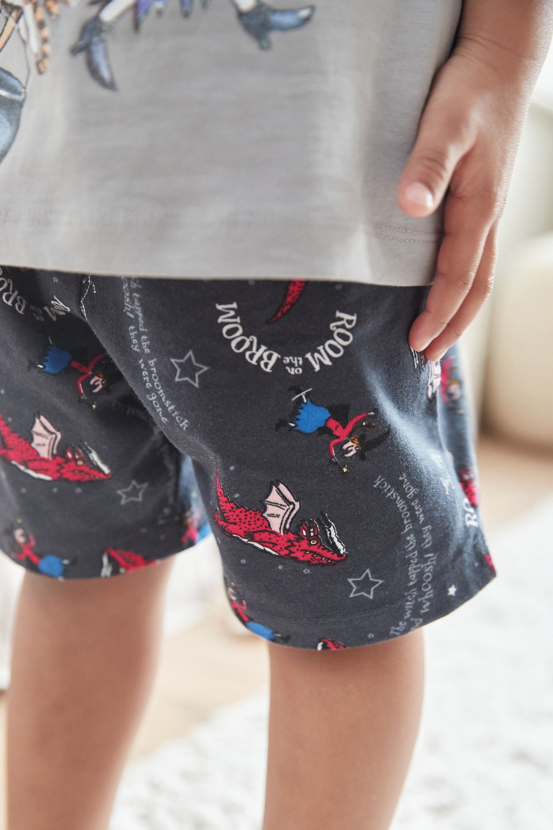 Room On The Broom Grey Short Pyjamas (9mths-9yrs)