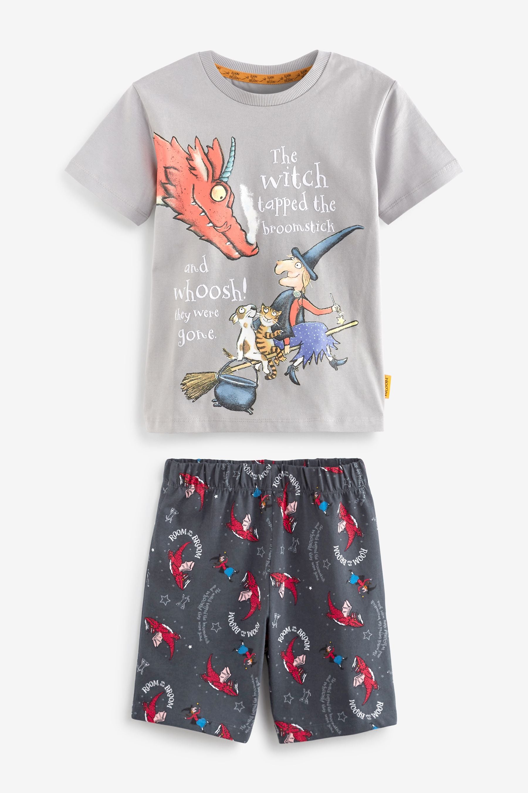 Room On The Broom Grey Short Pyjamas (9mths-9yrs)