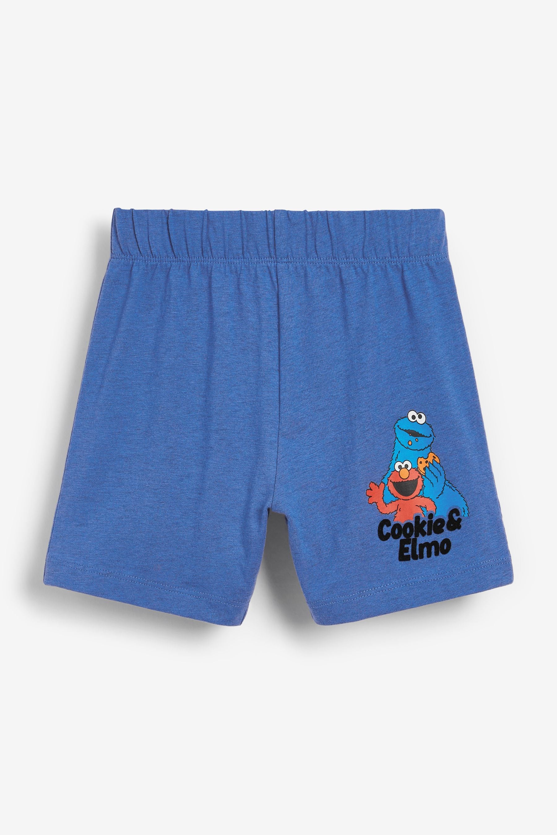 Blue/White Sesame Street 2 Pack Short Pyjamas (9mths-8yrs)