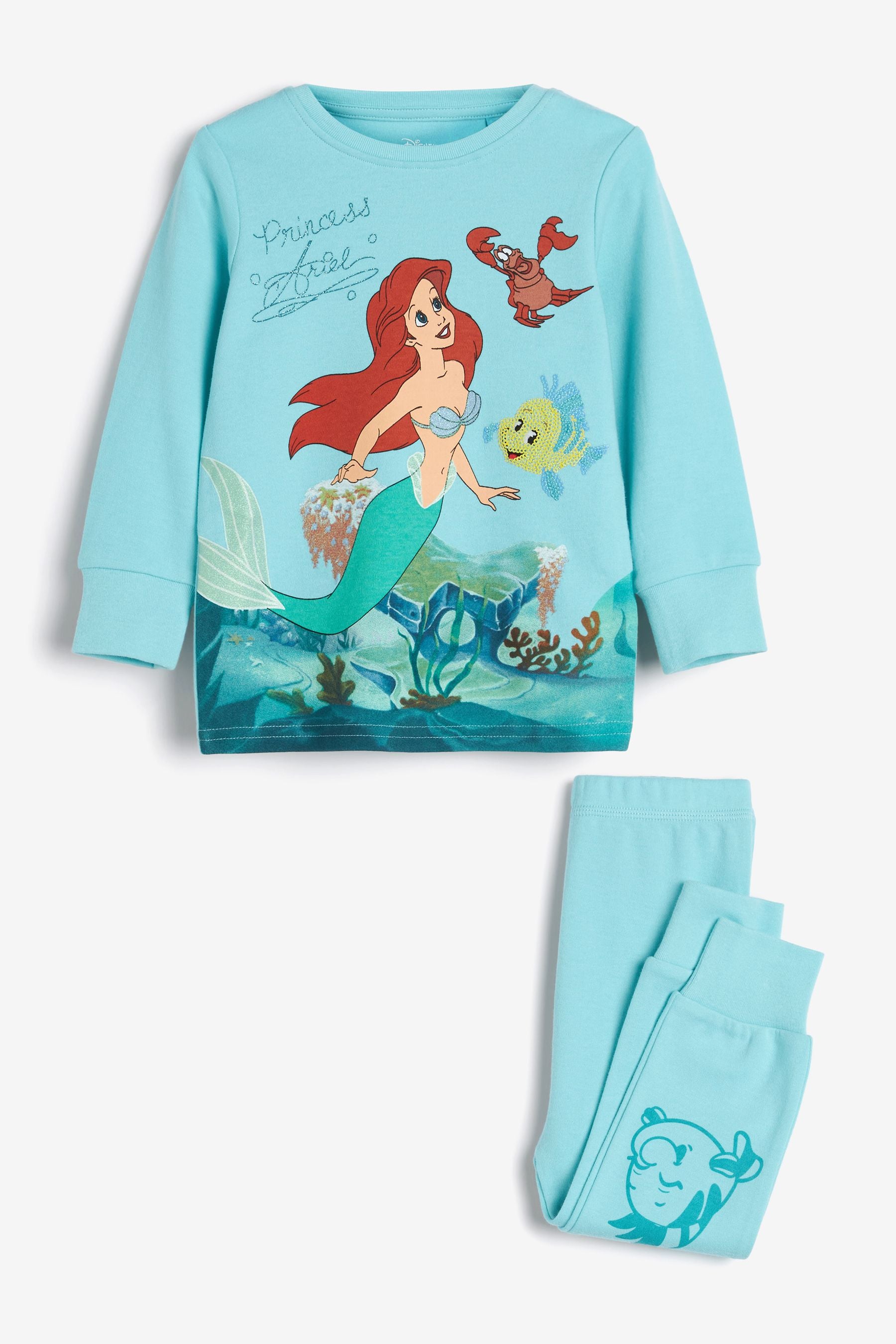 Blue The Little Mermaid Disney Princess Pyjamas (9mths-8yrs)