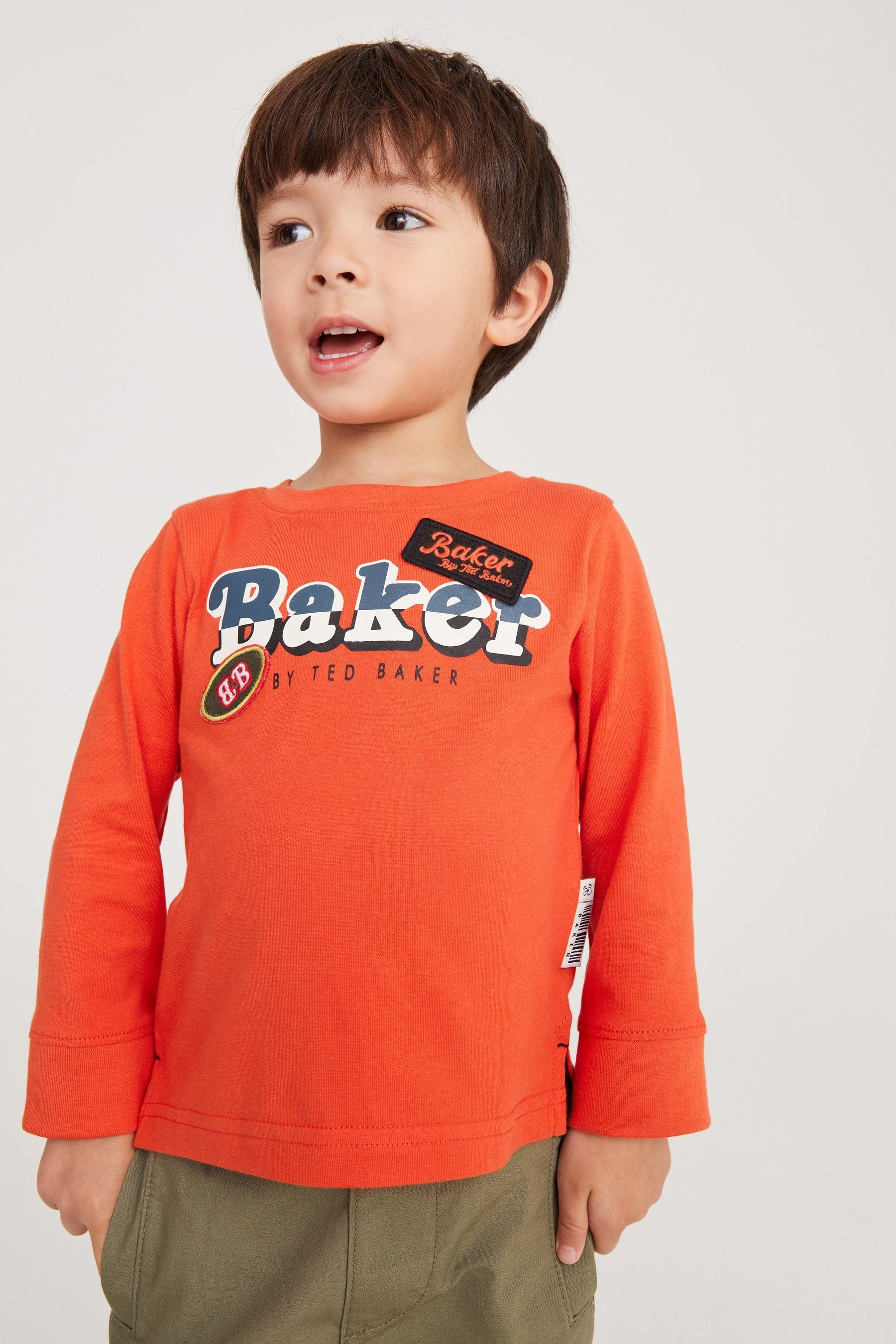 Baker by Ted Baker Orange Graphic Long Sleeve T-Shirt