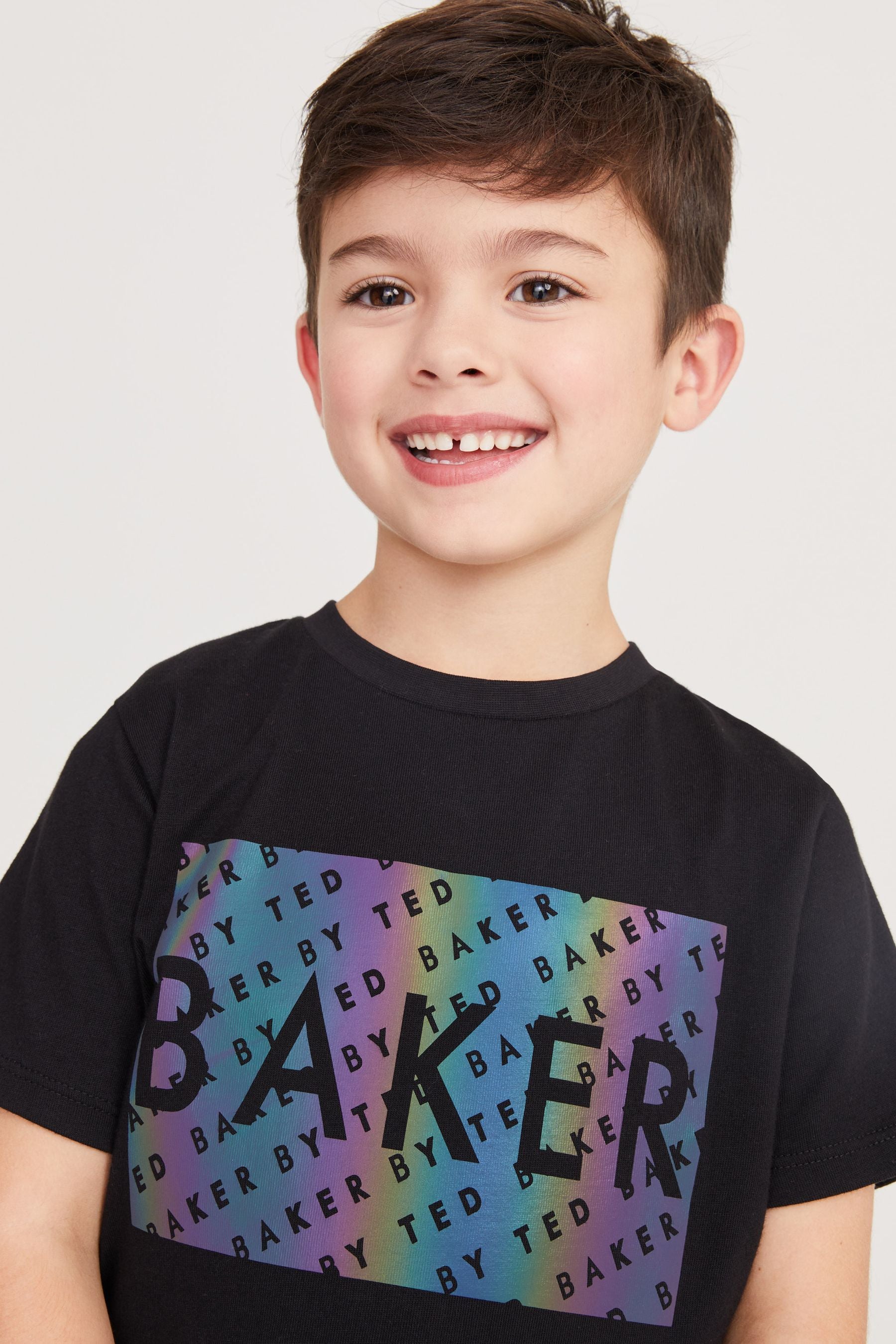 Baker by Ted Baker Black Reflective T-Shirt