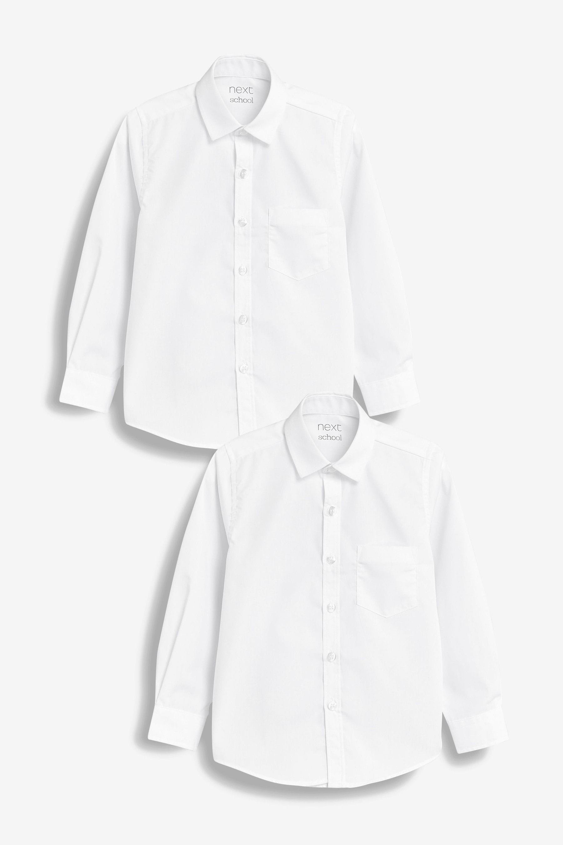 White 2 Pack Long Sleeve School Shirts (3-17yrs)