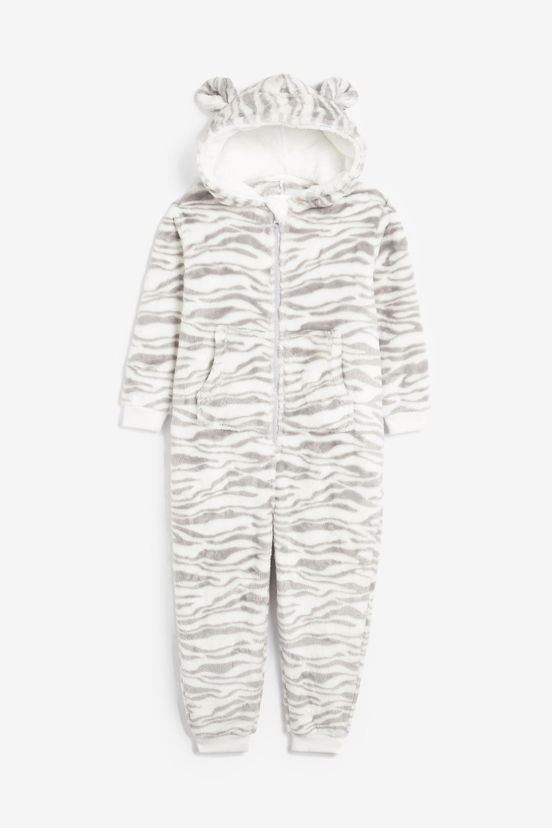 Grey/White Animal Fleece All-In-One (1.5-16yrs)