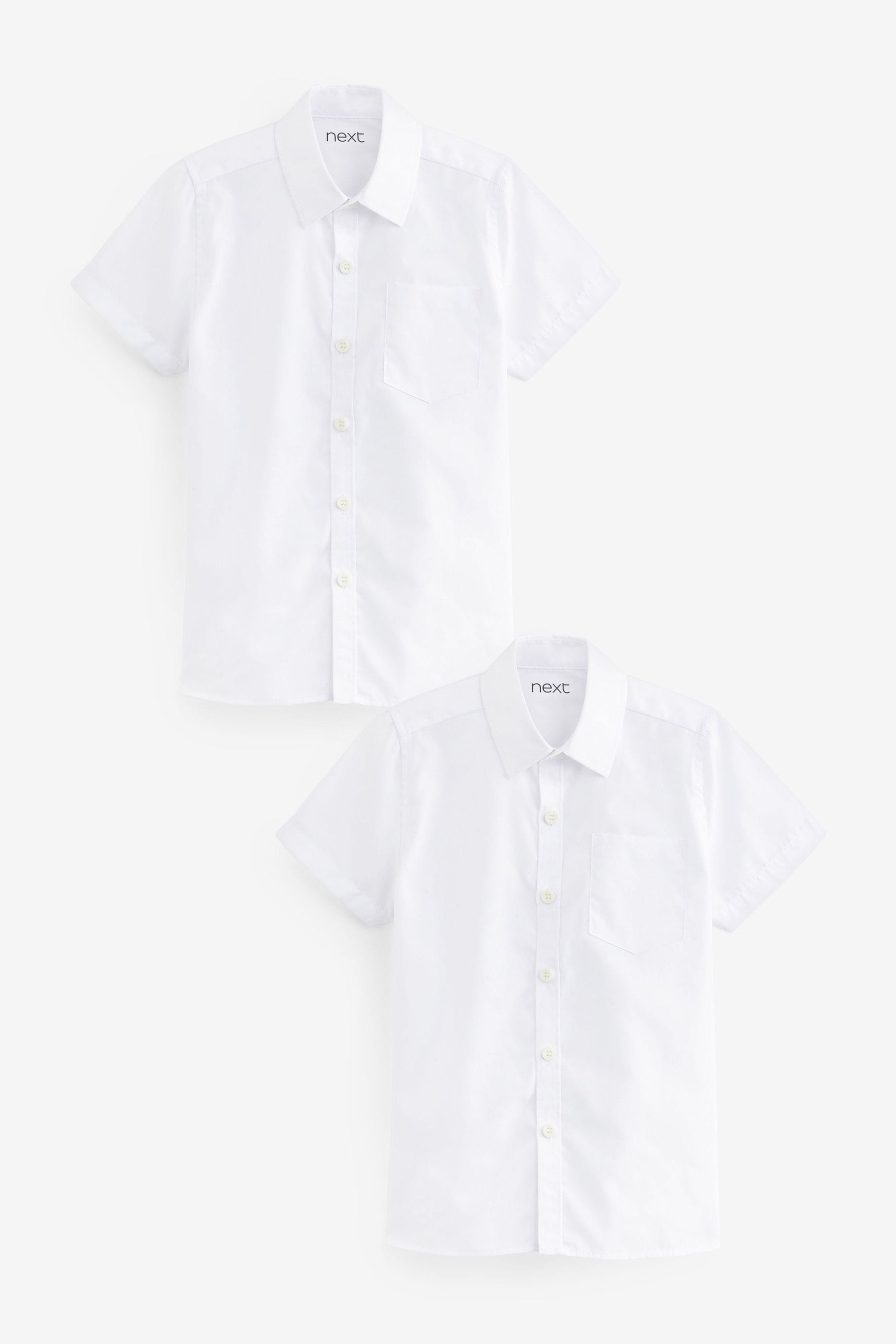 White 2 Pack Short Sleeve School Shirts (3-17yrs)