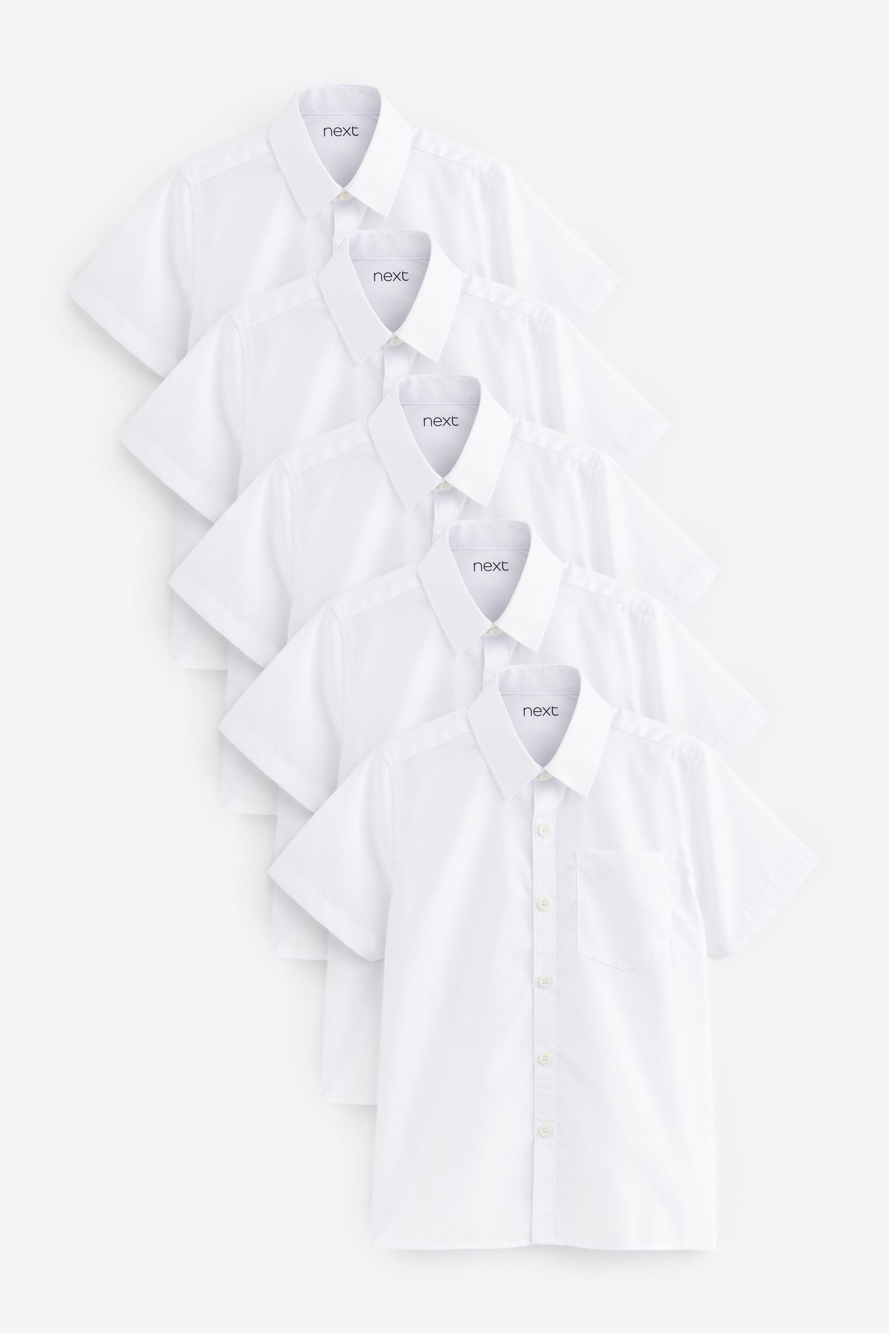 White 5 Pack Short Sleeve School Shirts (3-17yrs)