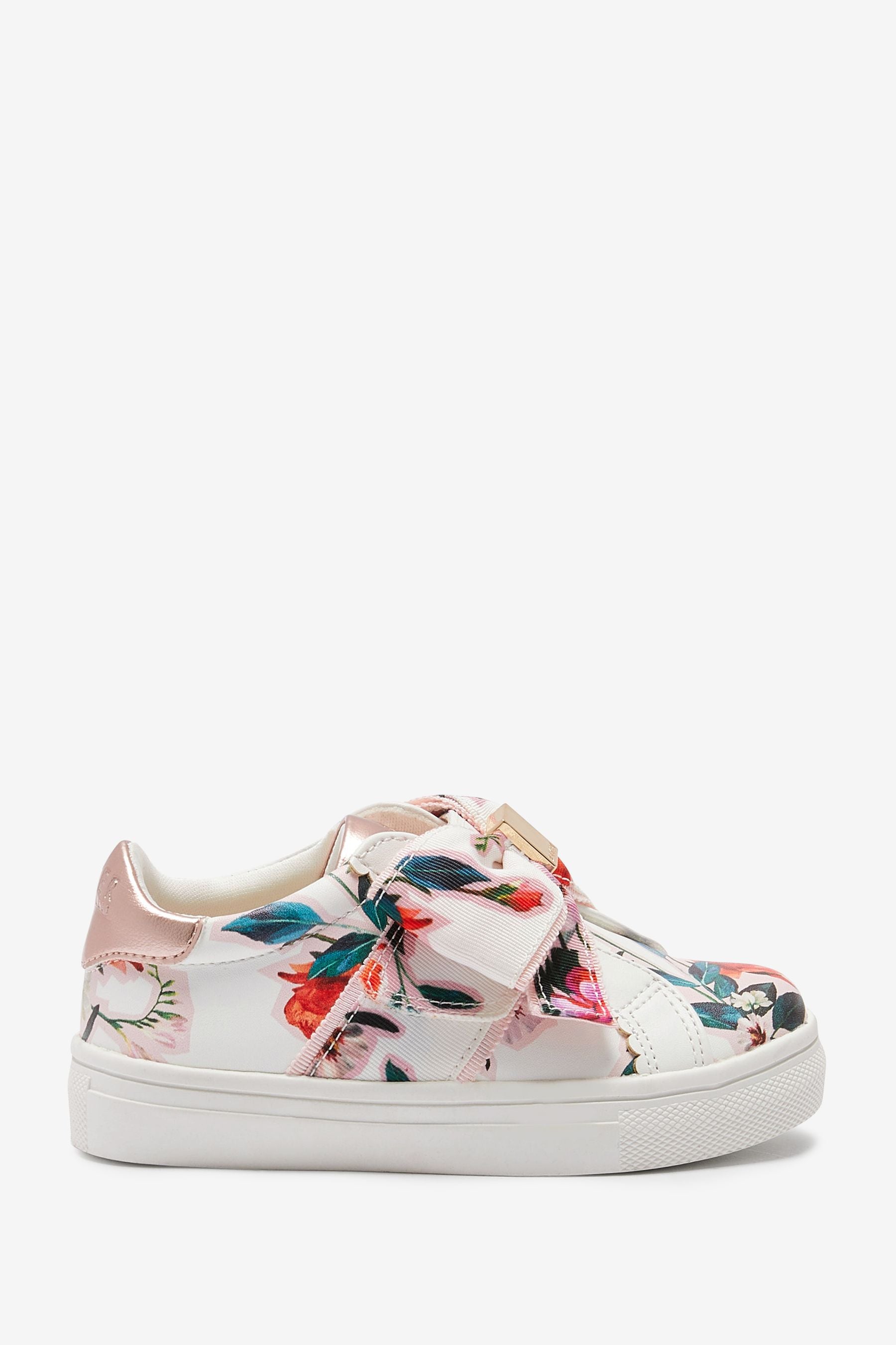 White Baker by Ted Baker White Floral Bow Trainers